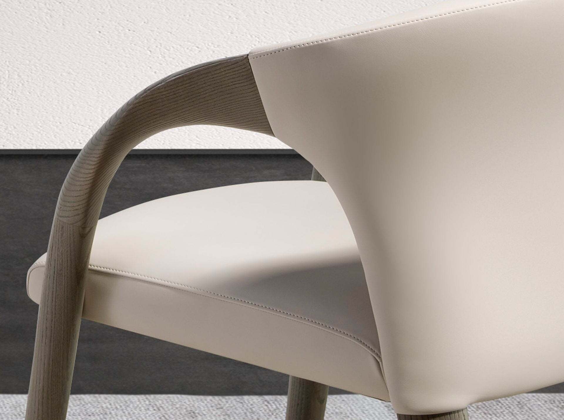 Cream Leatherette Chair