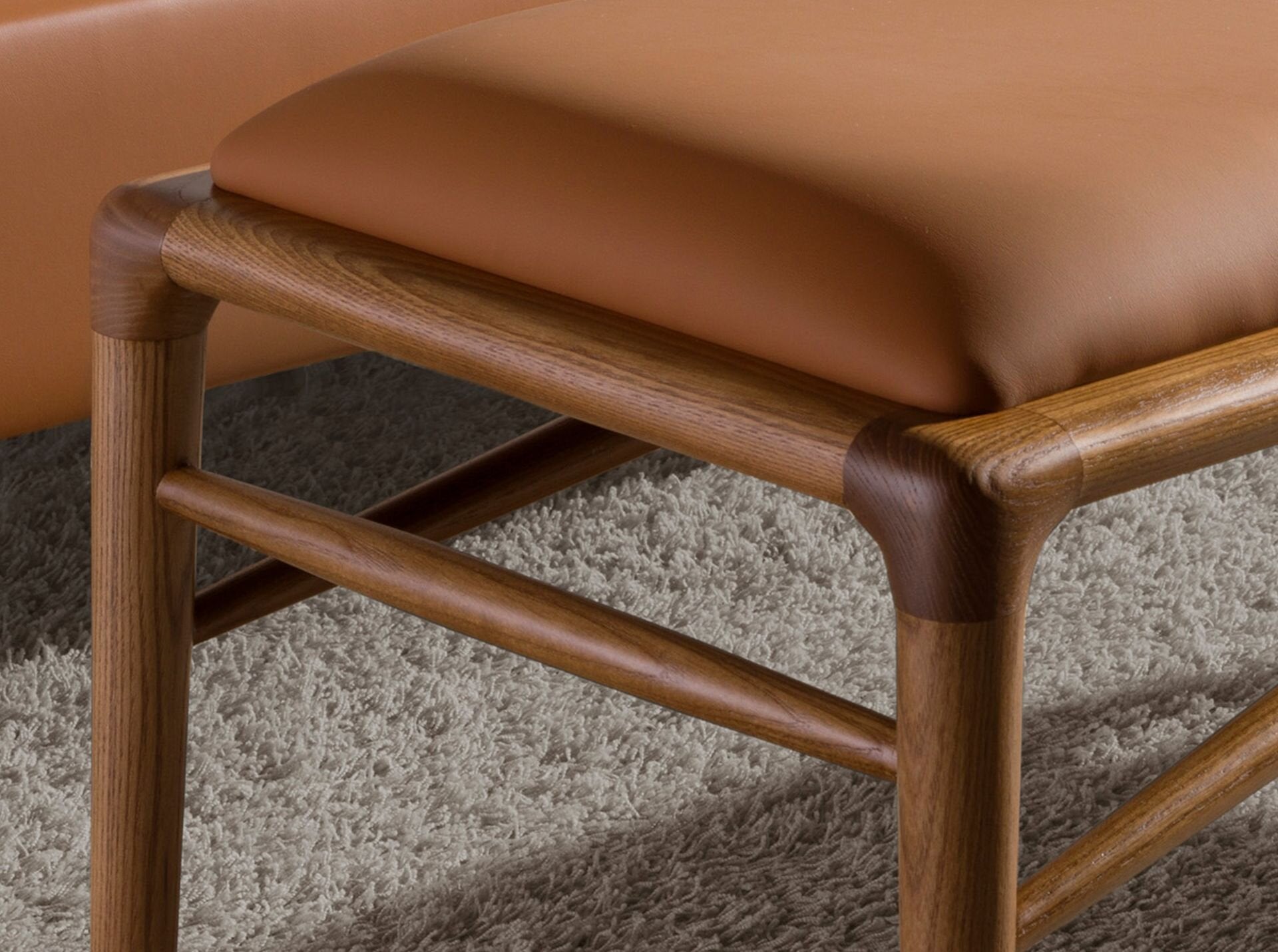 Brown Leatherette Stool