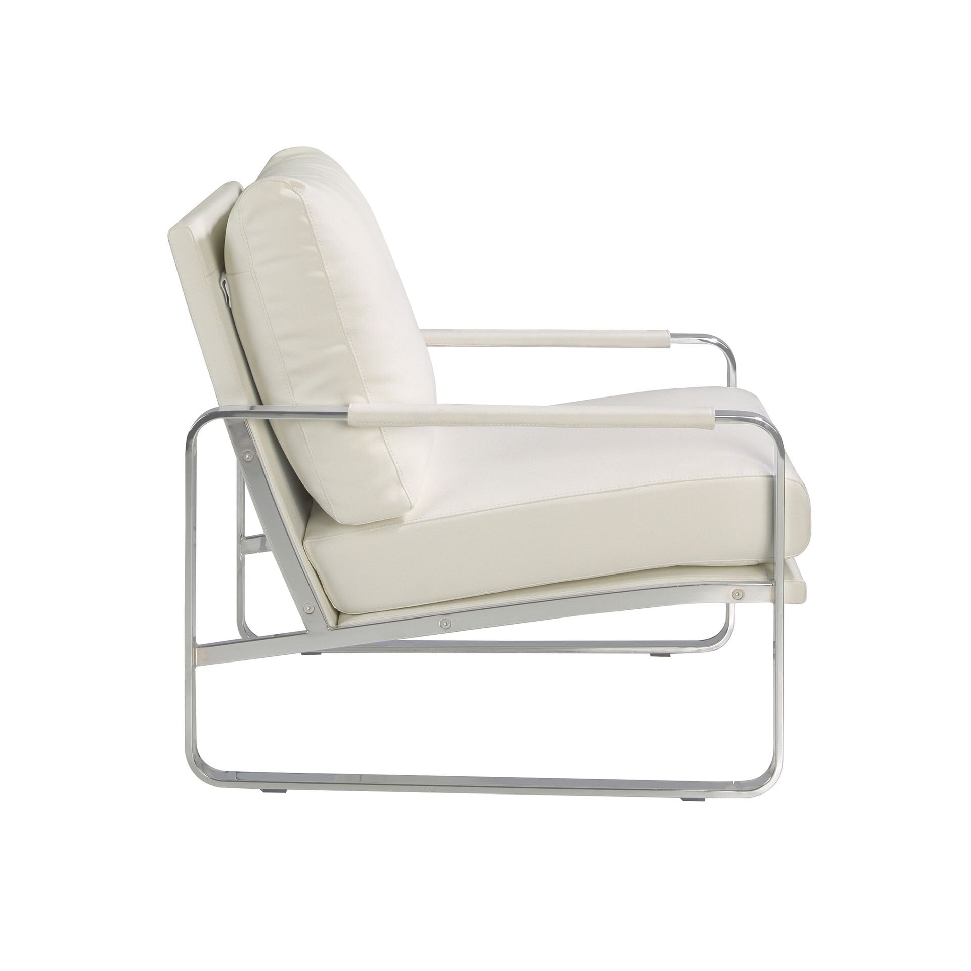 White Leatherette Armchair