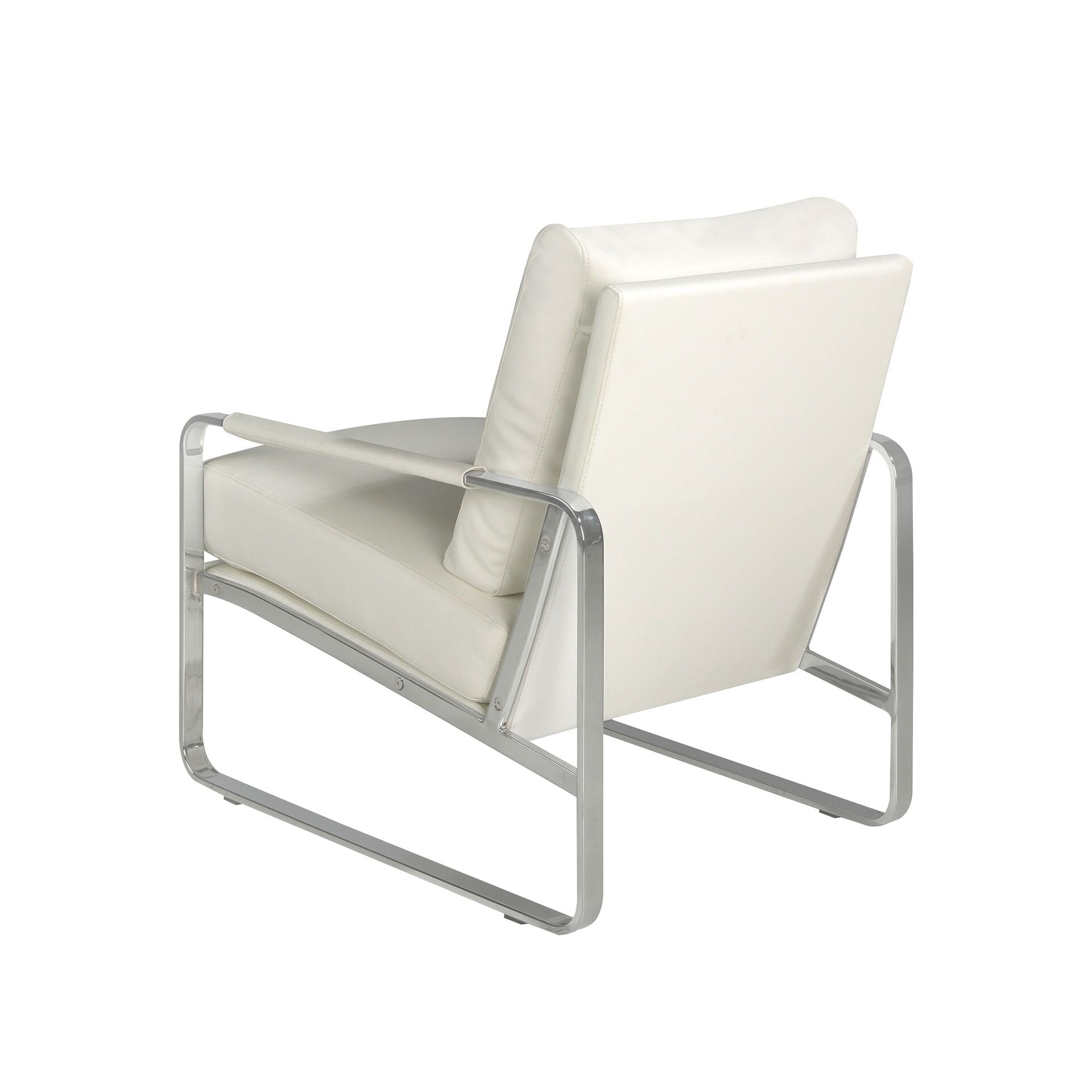 White Leatherette Armchair