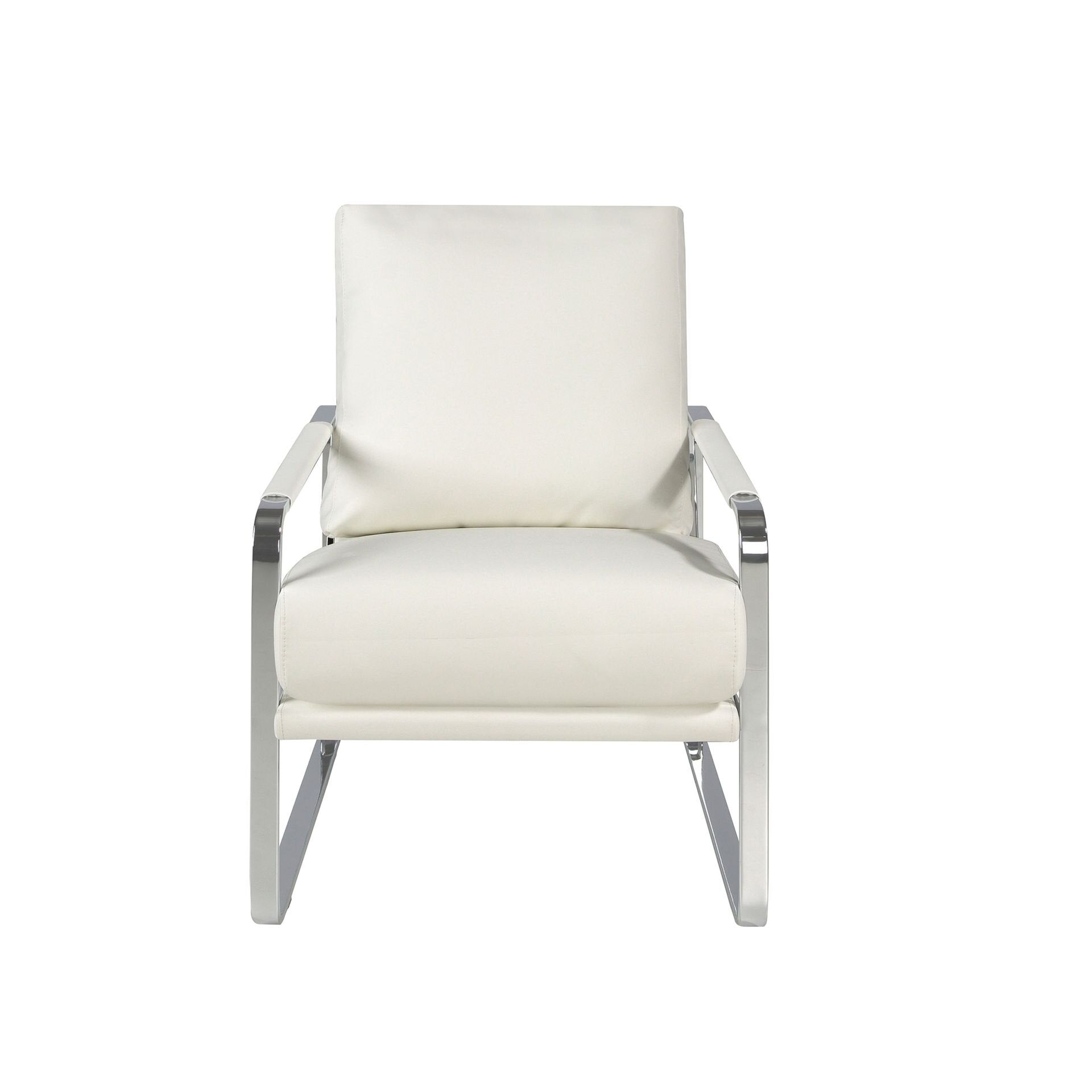 White Leatherette Armchair