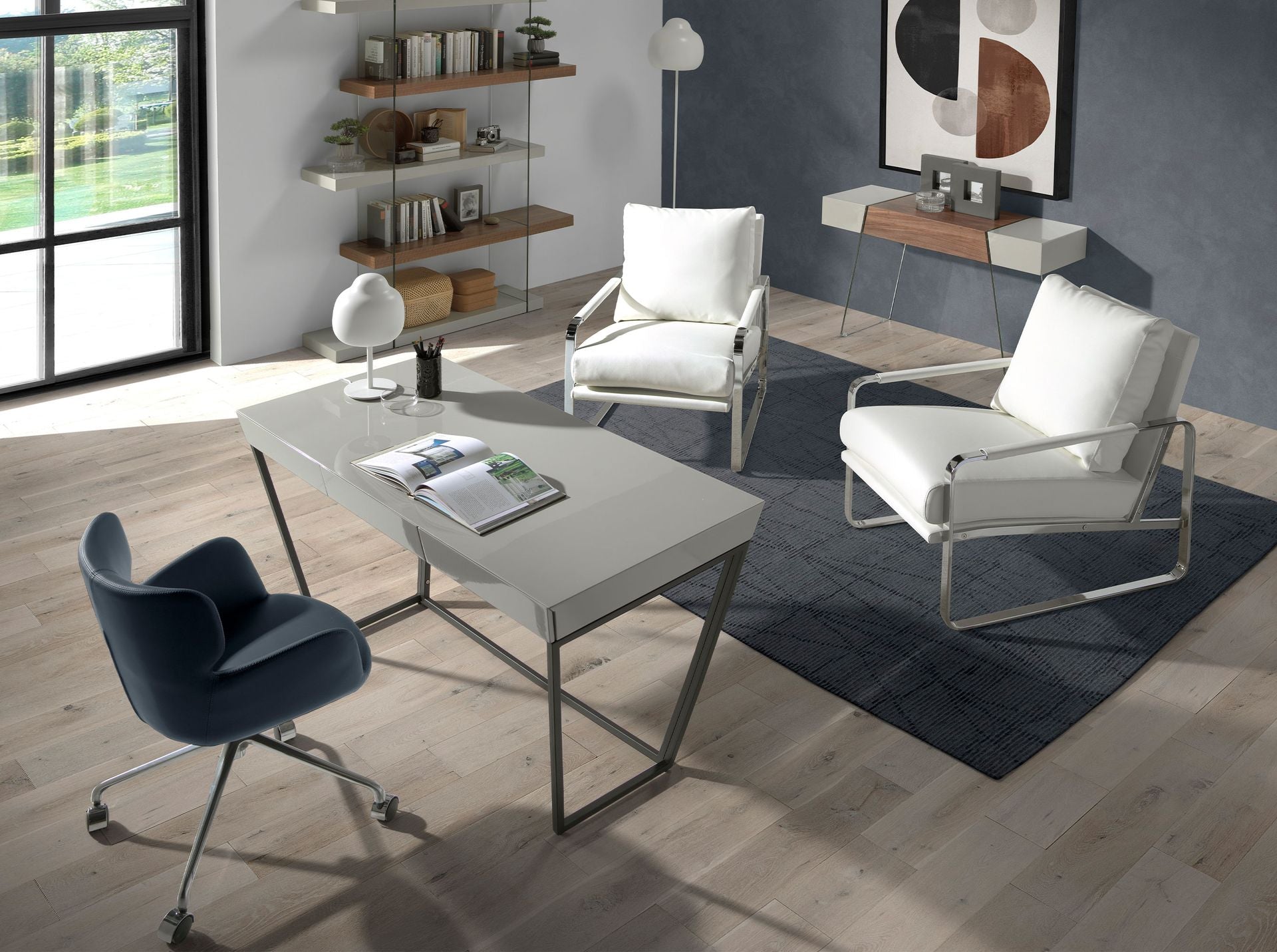 White Leatherette Armchair