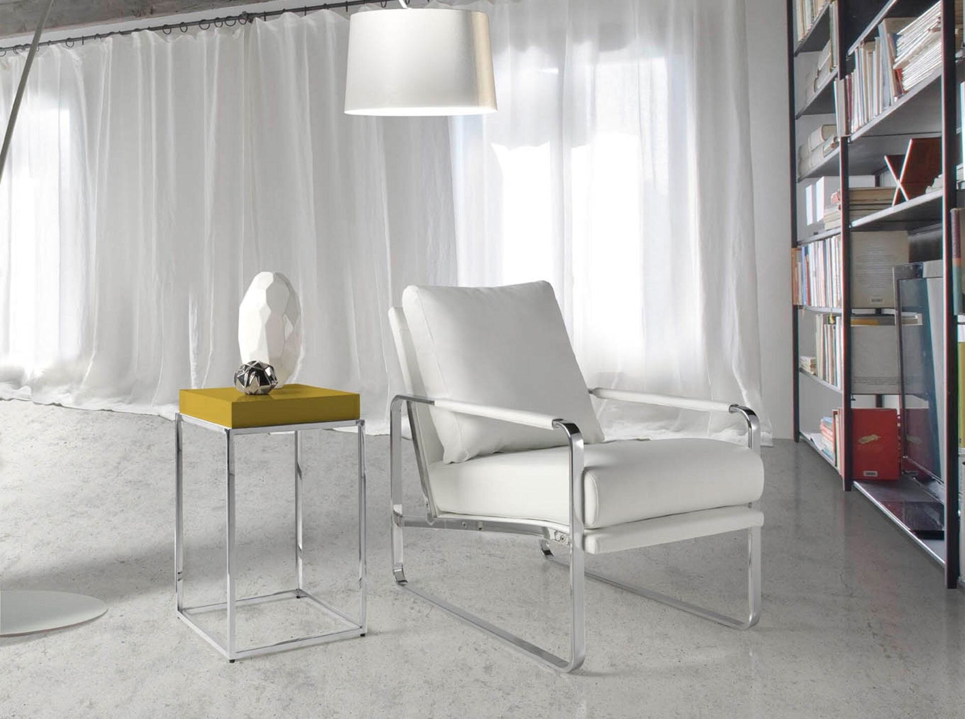 White Leatherette Armchair