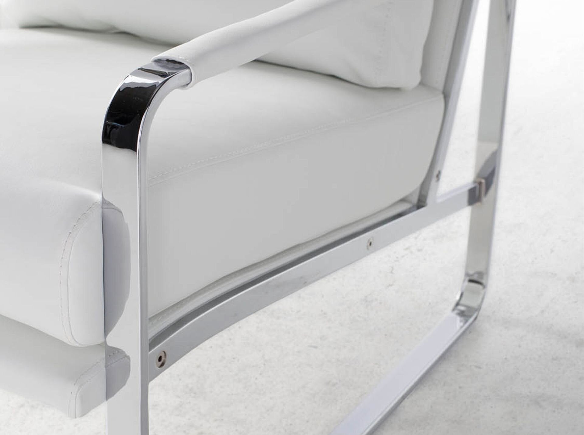 White Leatherette Armchair