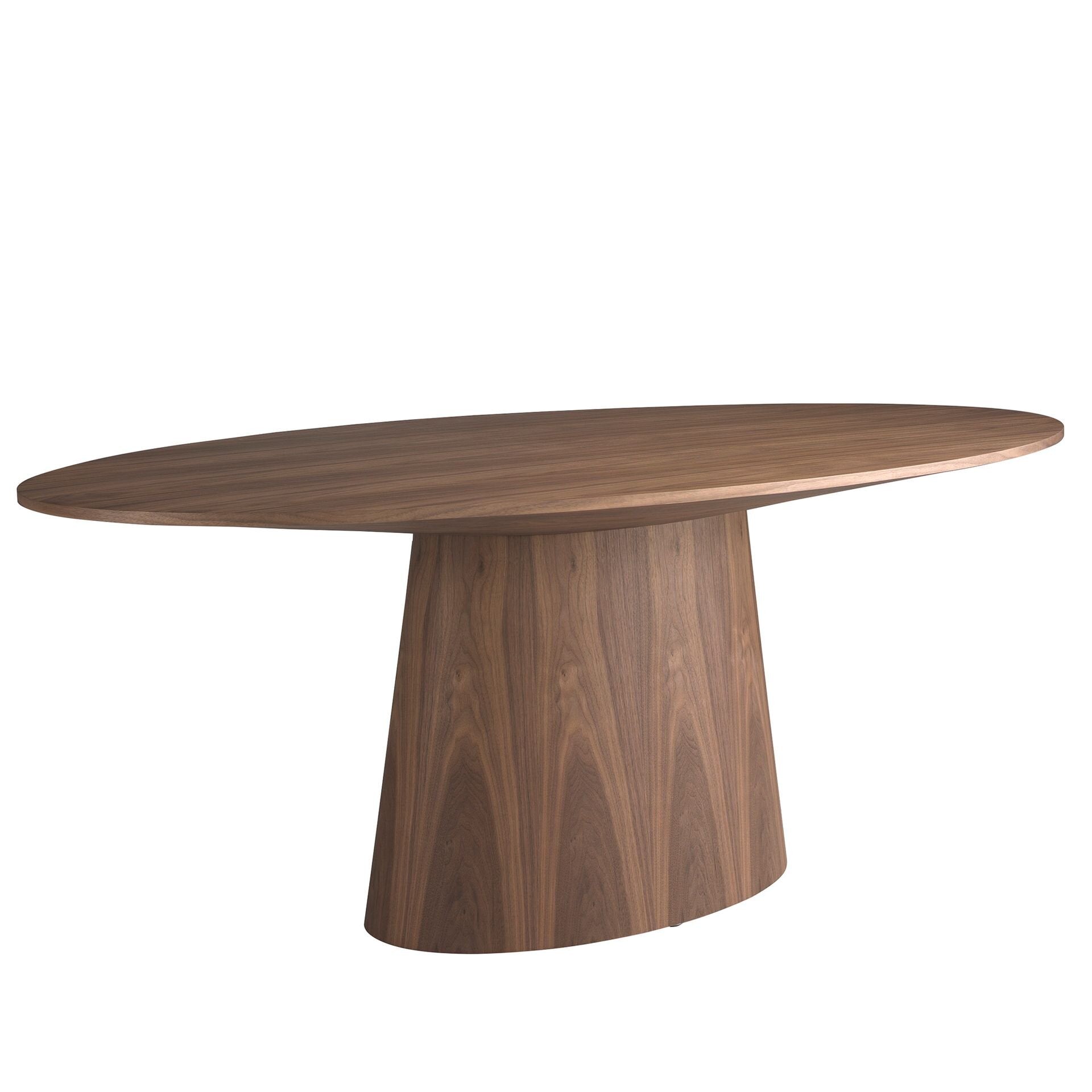 Oval walnut dining table