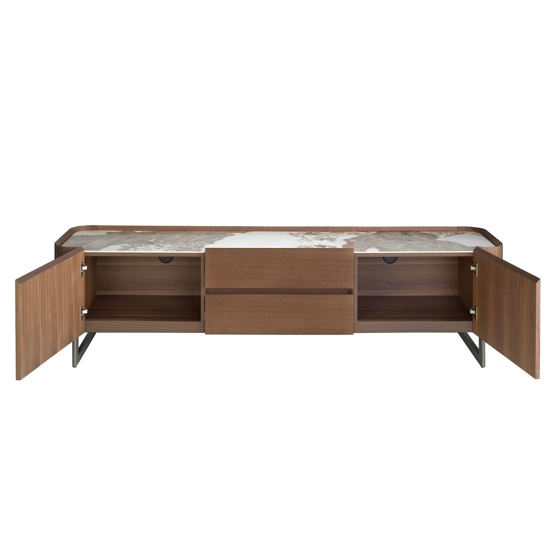 Walnut TV Cabinet with porcelain marble top