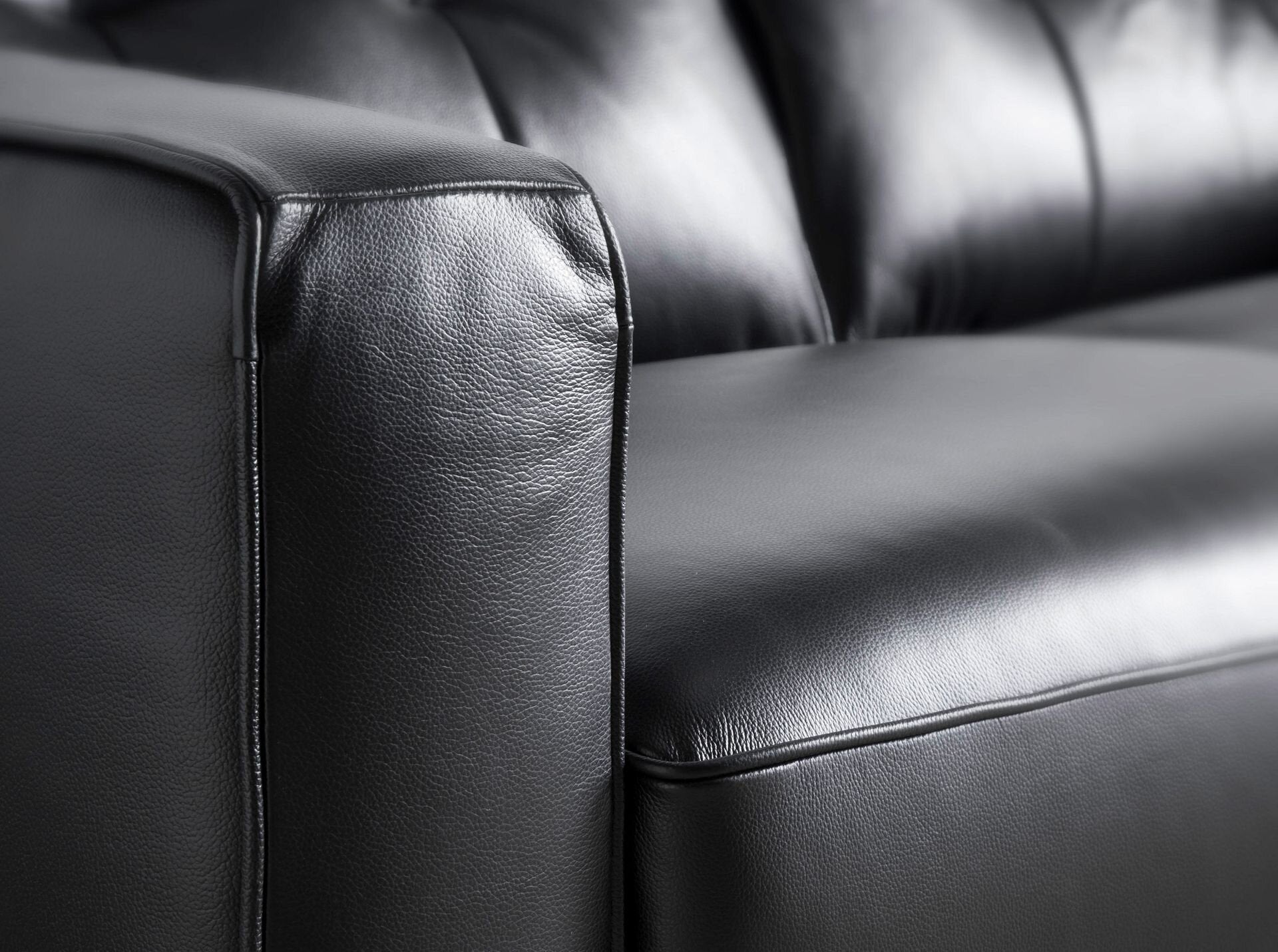 Chester 3 seater Sofa Black Leather