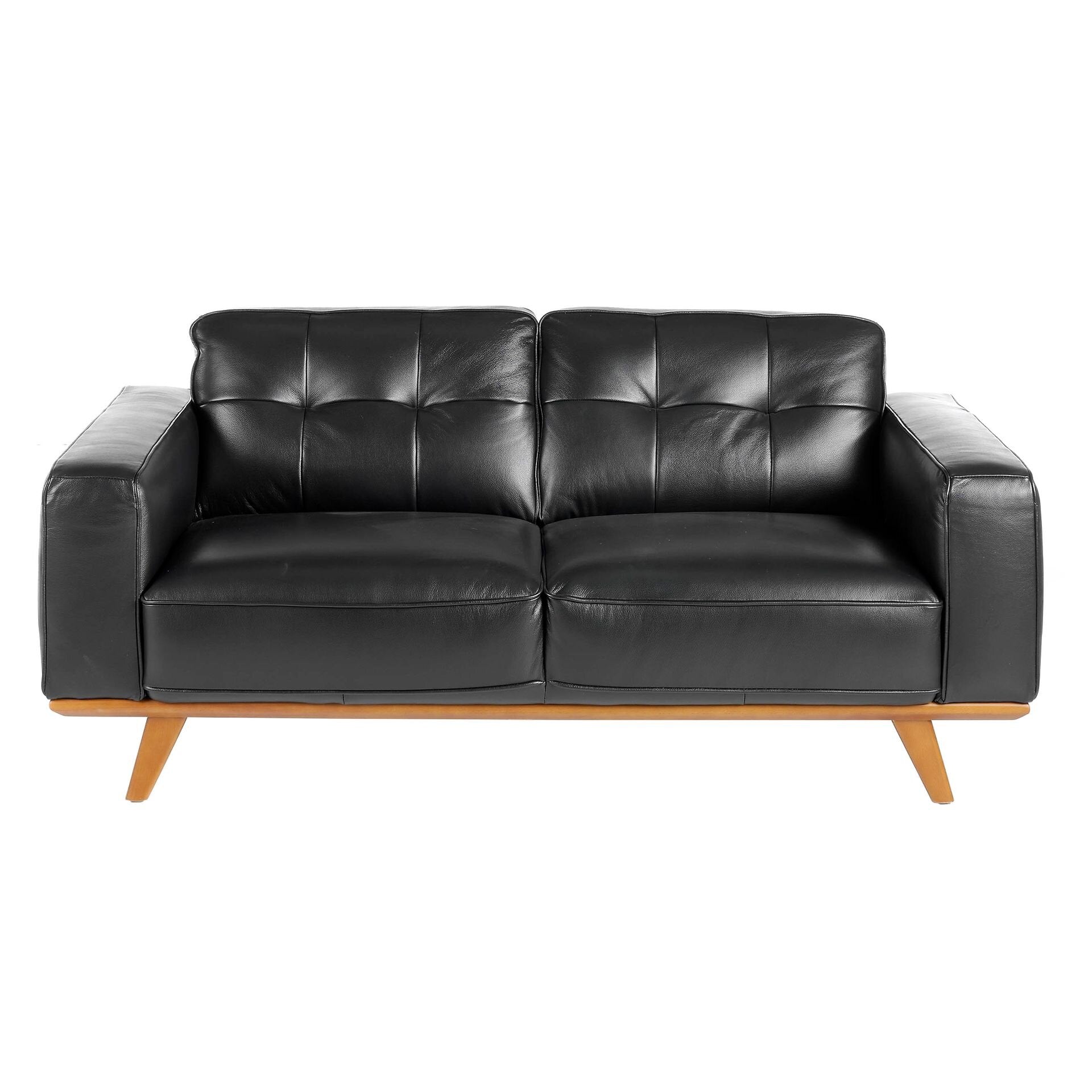 Chester 2 seater Sofa Black Leather