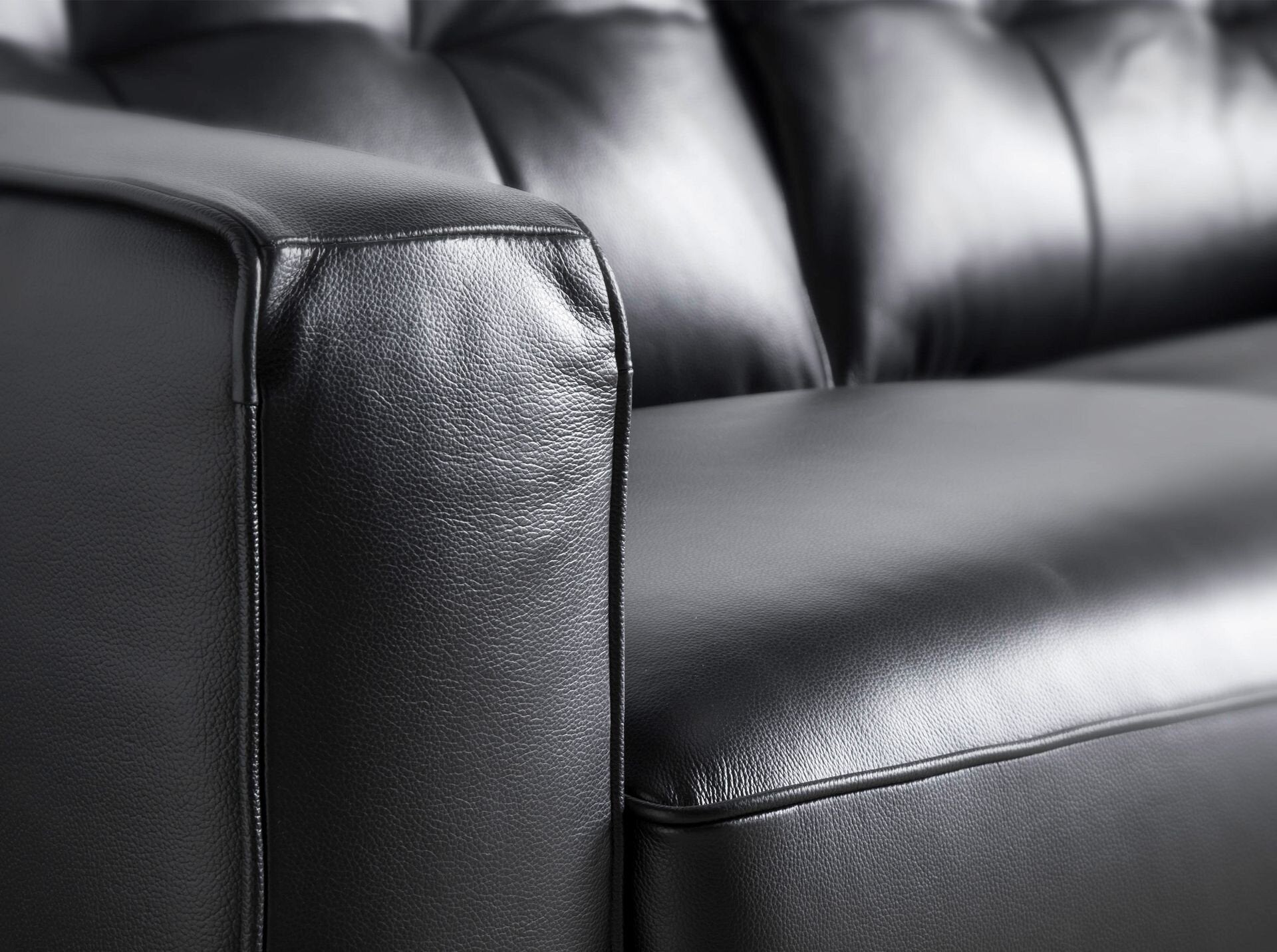 Chester 2 seater Sofa Black Leather