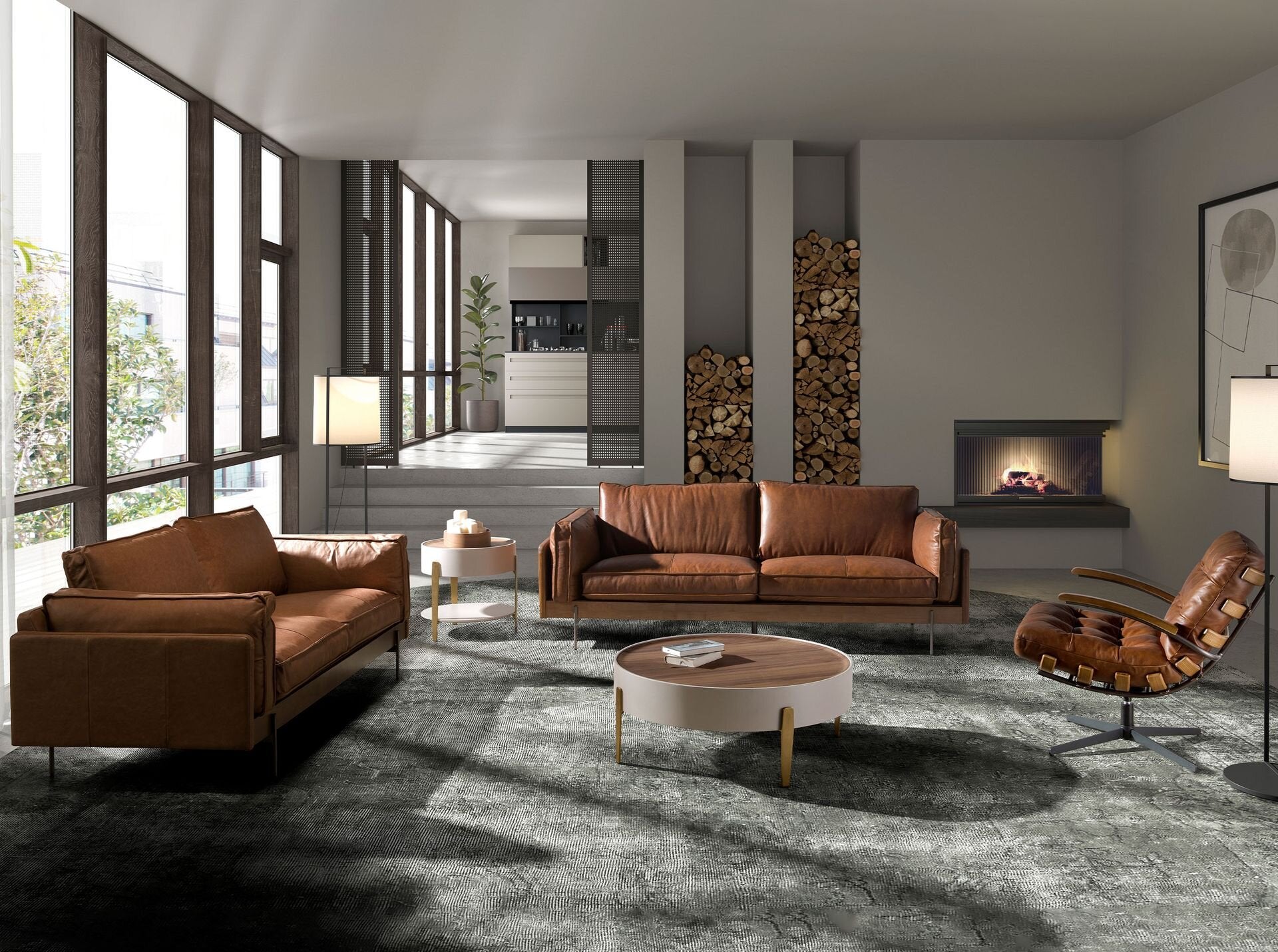 2 Seater Sofa Tobacco Brown Leather
