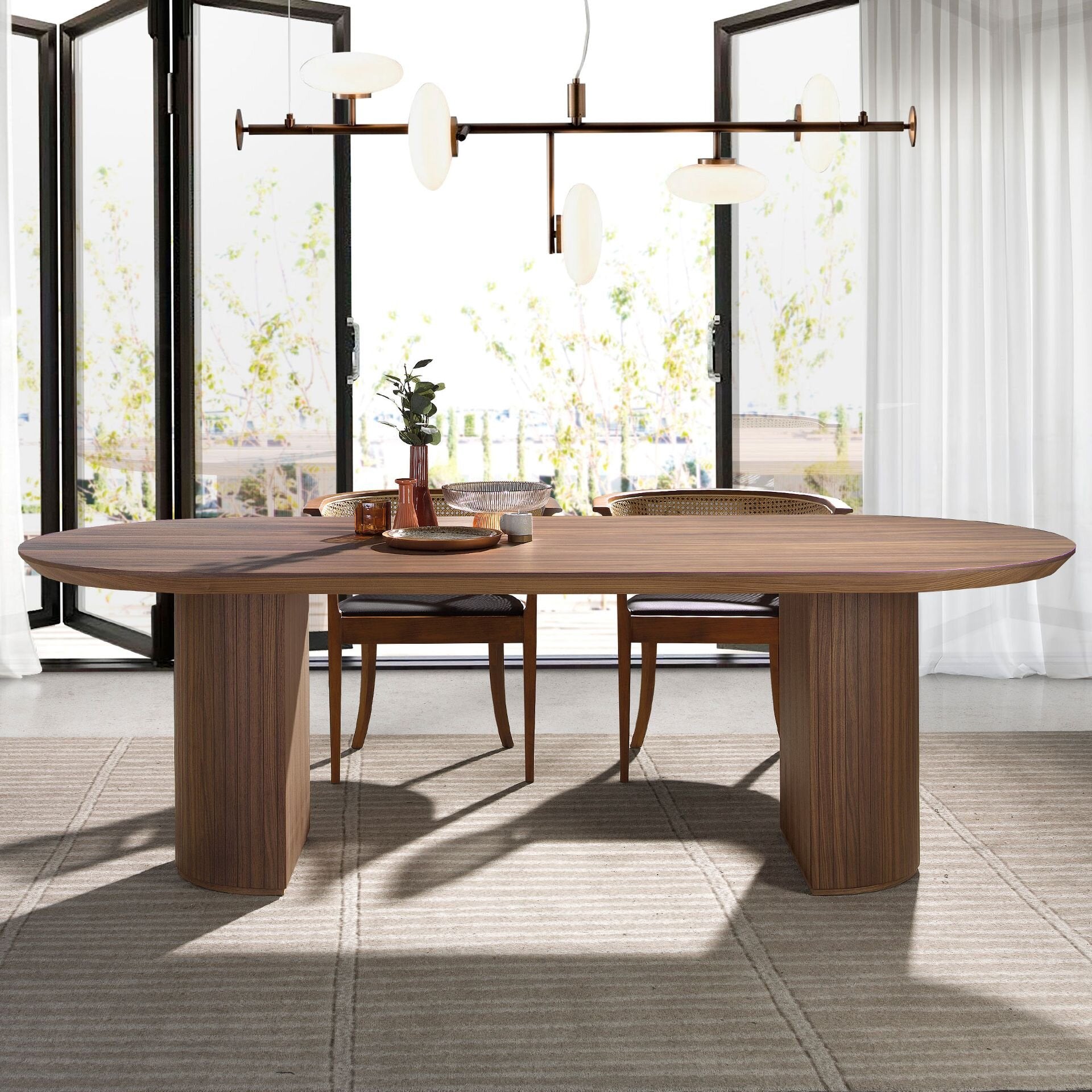 Oval Half Point Walnut Dining Table