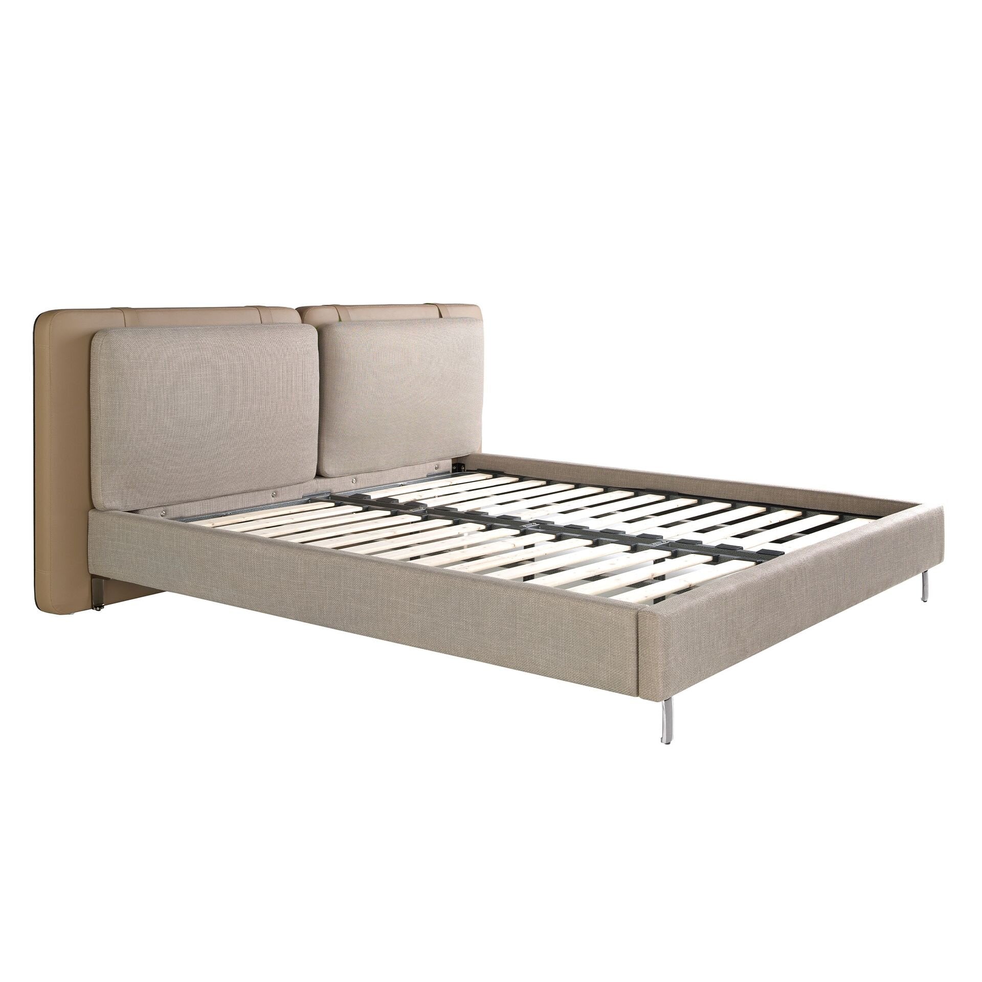Mink Leatherette Fabric Grey Bed
