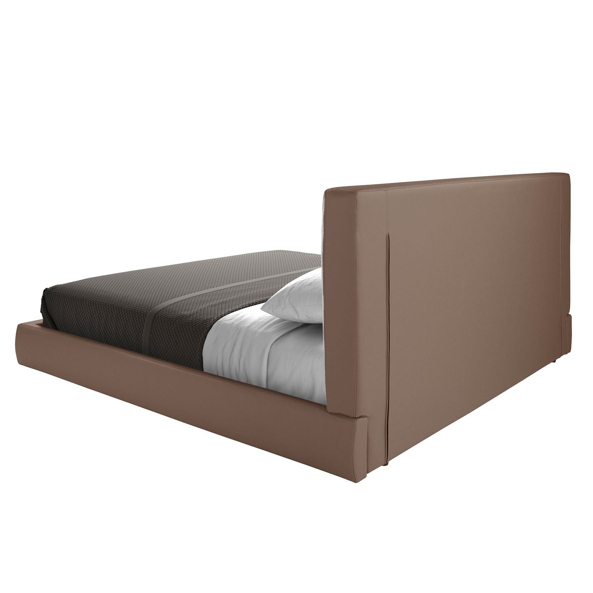 Brown Fabric and Eco-Leather Bed