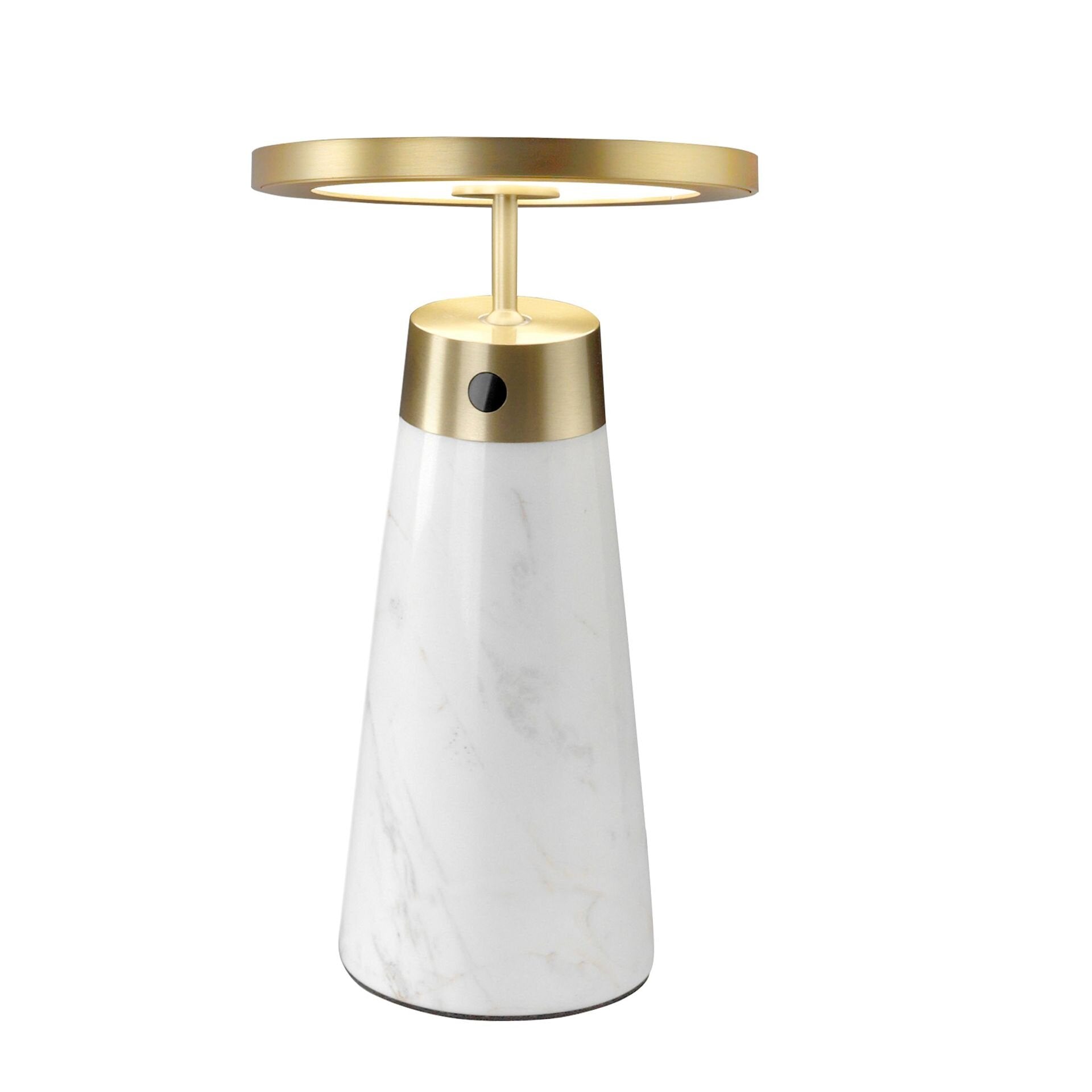 Table Lamp White Marble Golden Steel