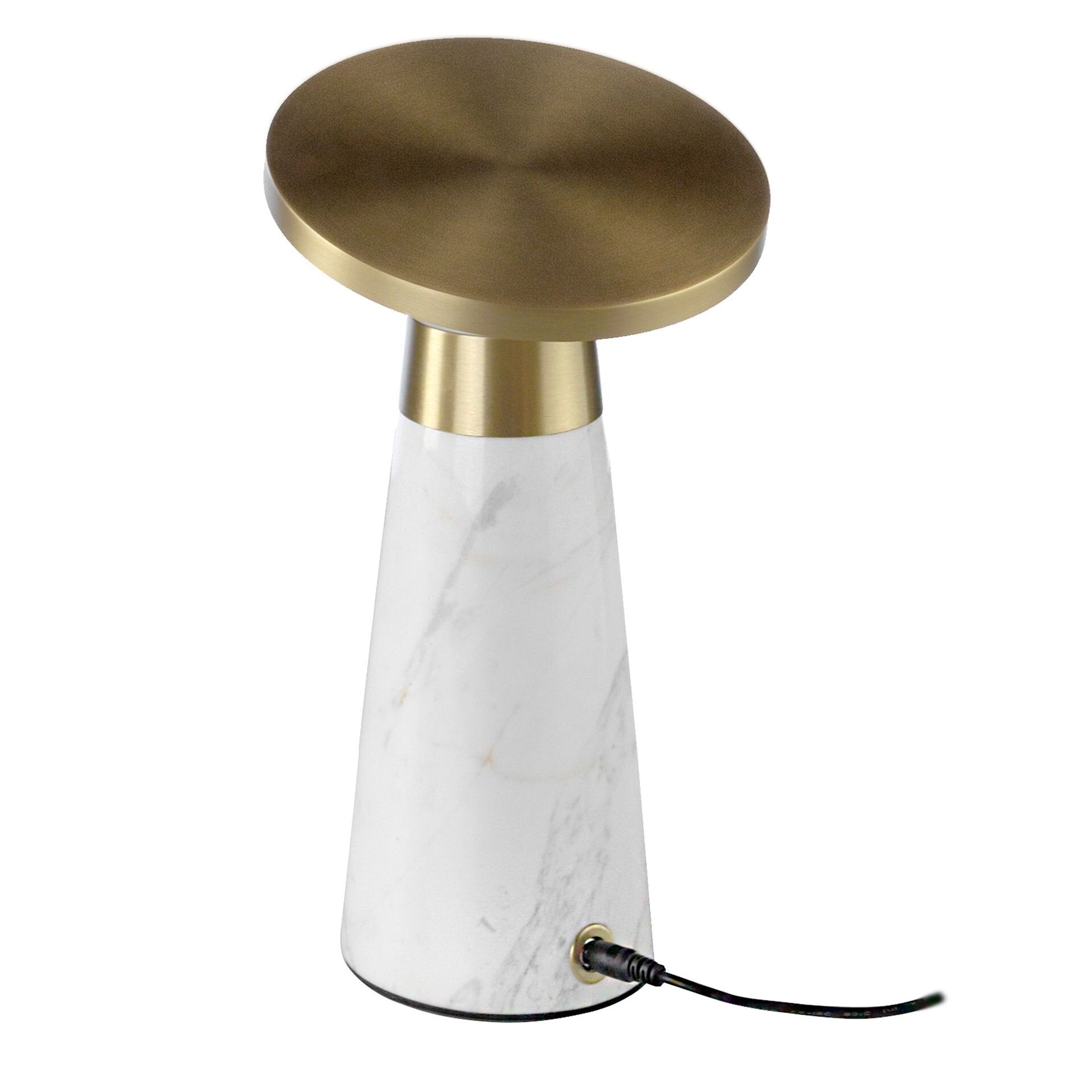 Table Lamp White Marble Golden Steel