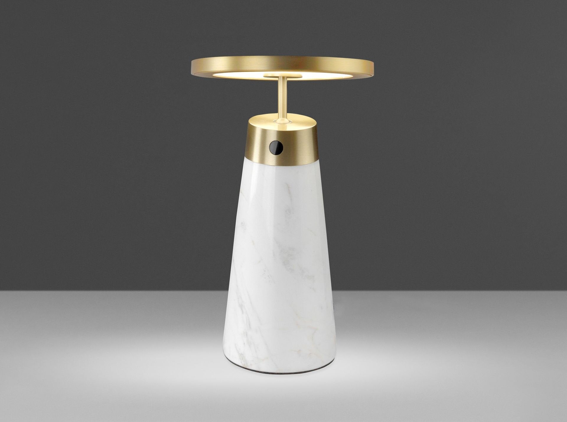 Table Lamp White Marble Golden Steel