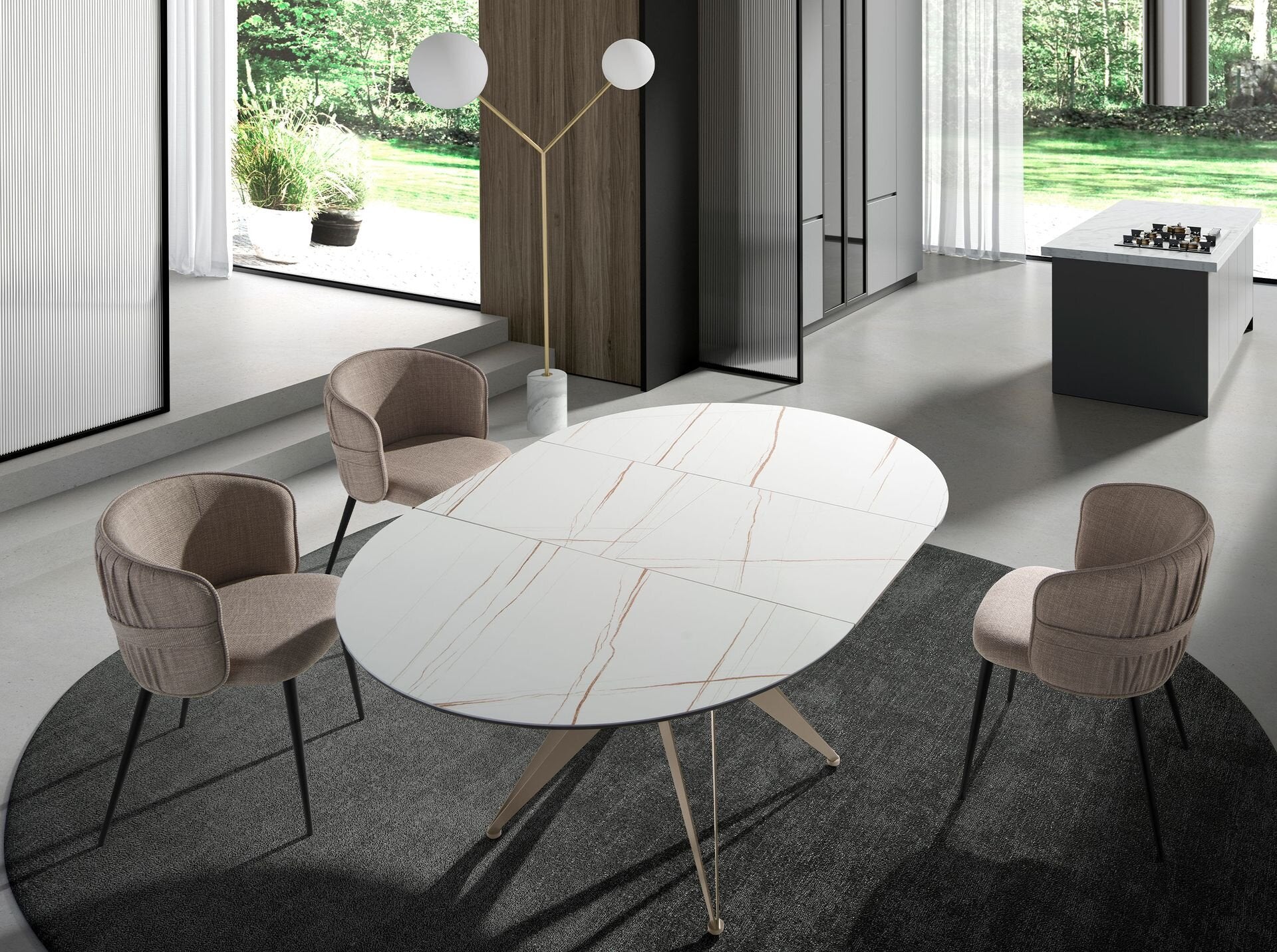 Floor Lamp Golden White S2