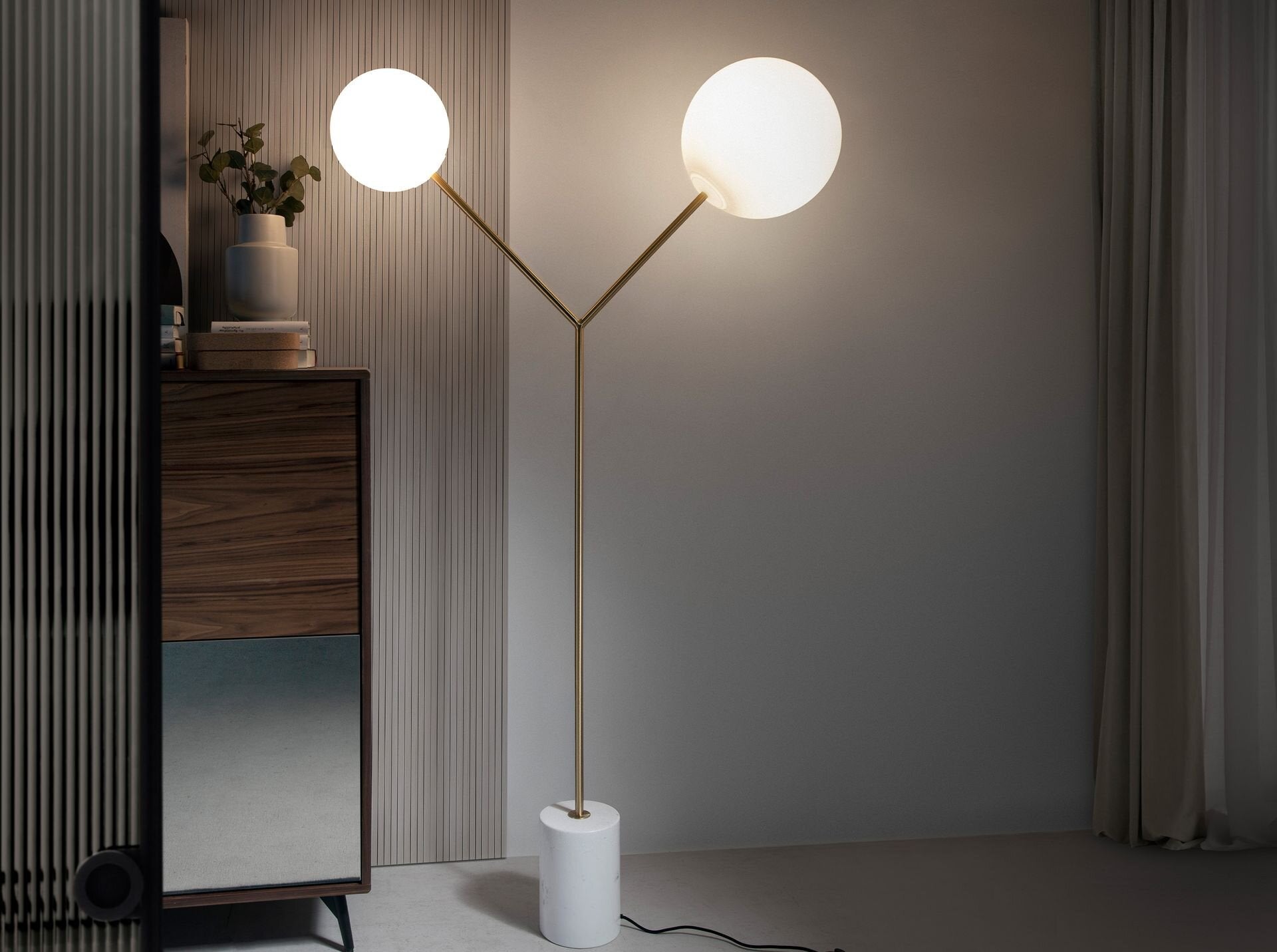 Floor Lamp Golden White S2