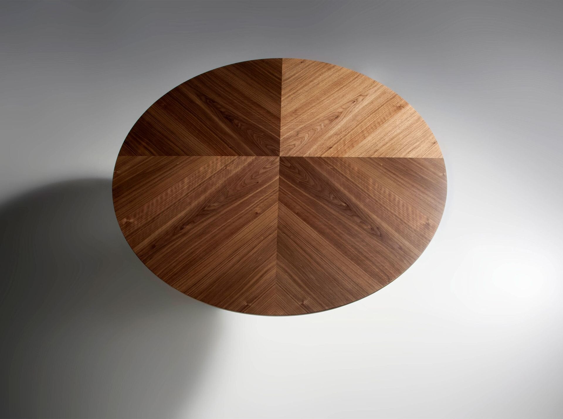 Rotating Round Walnut Dining Table