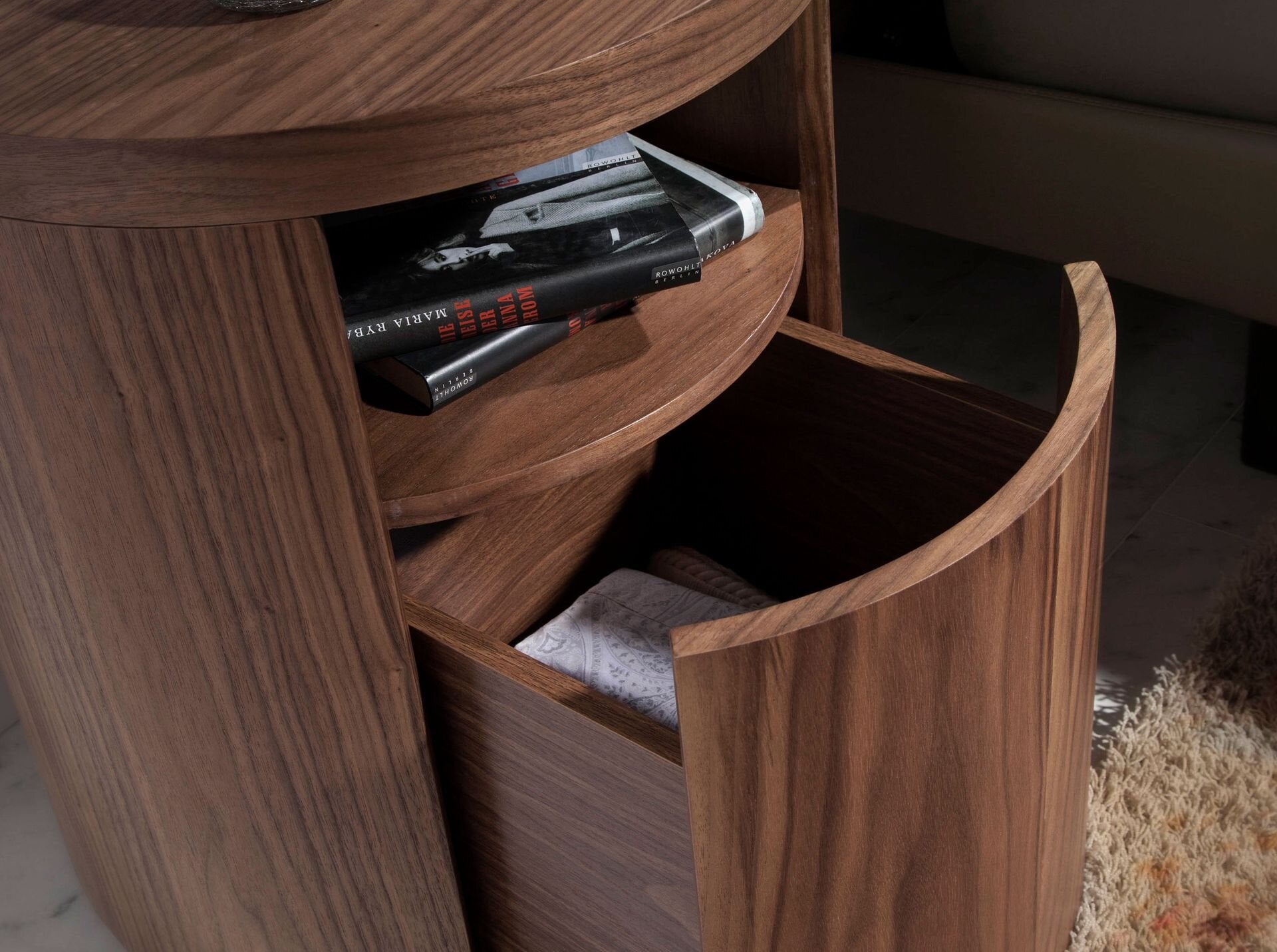 Bedside table walnut