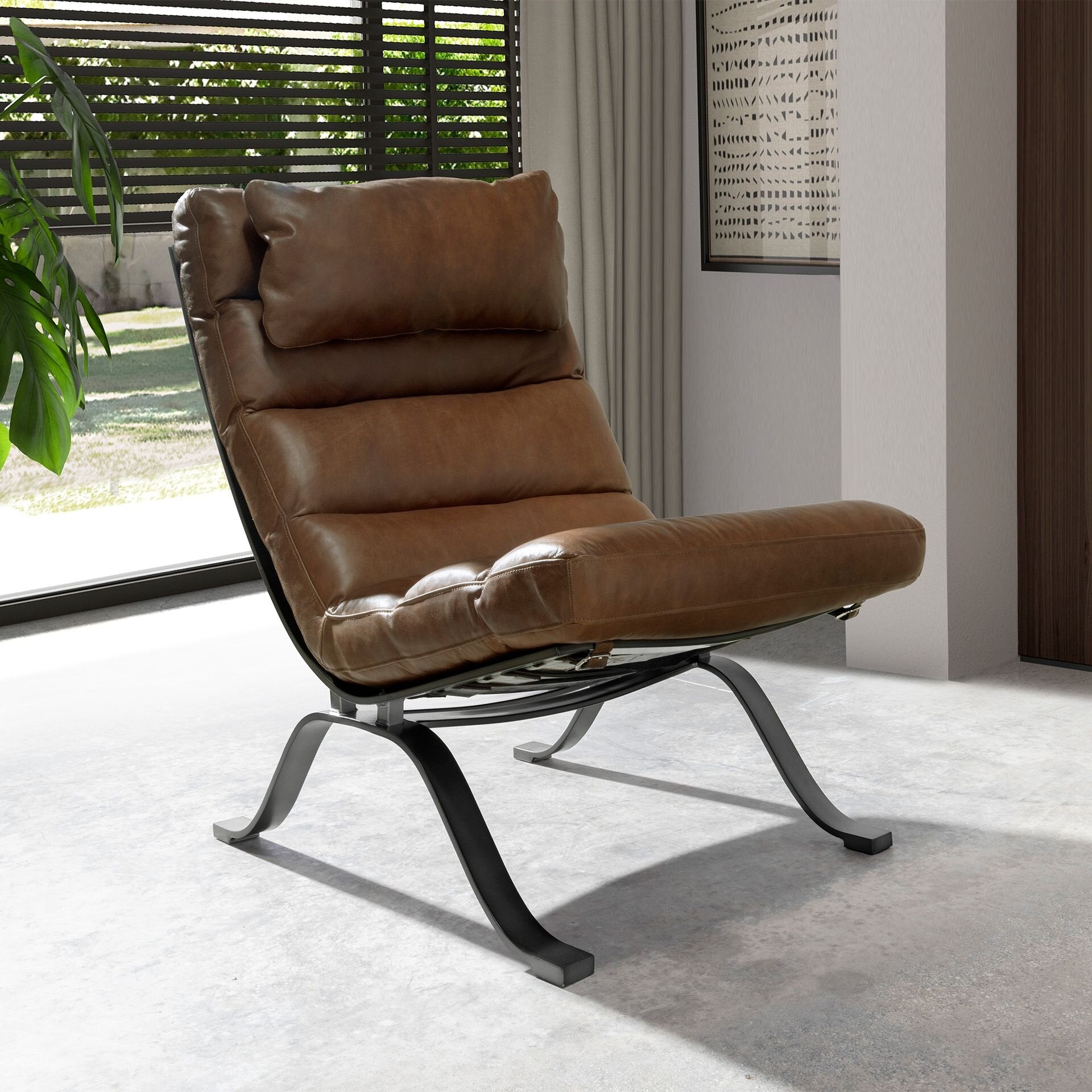 Dark Brown Leather Armchair