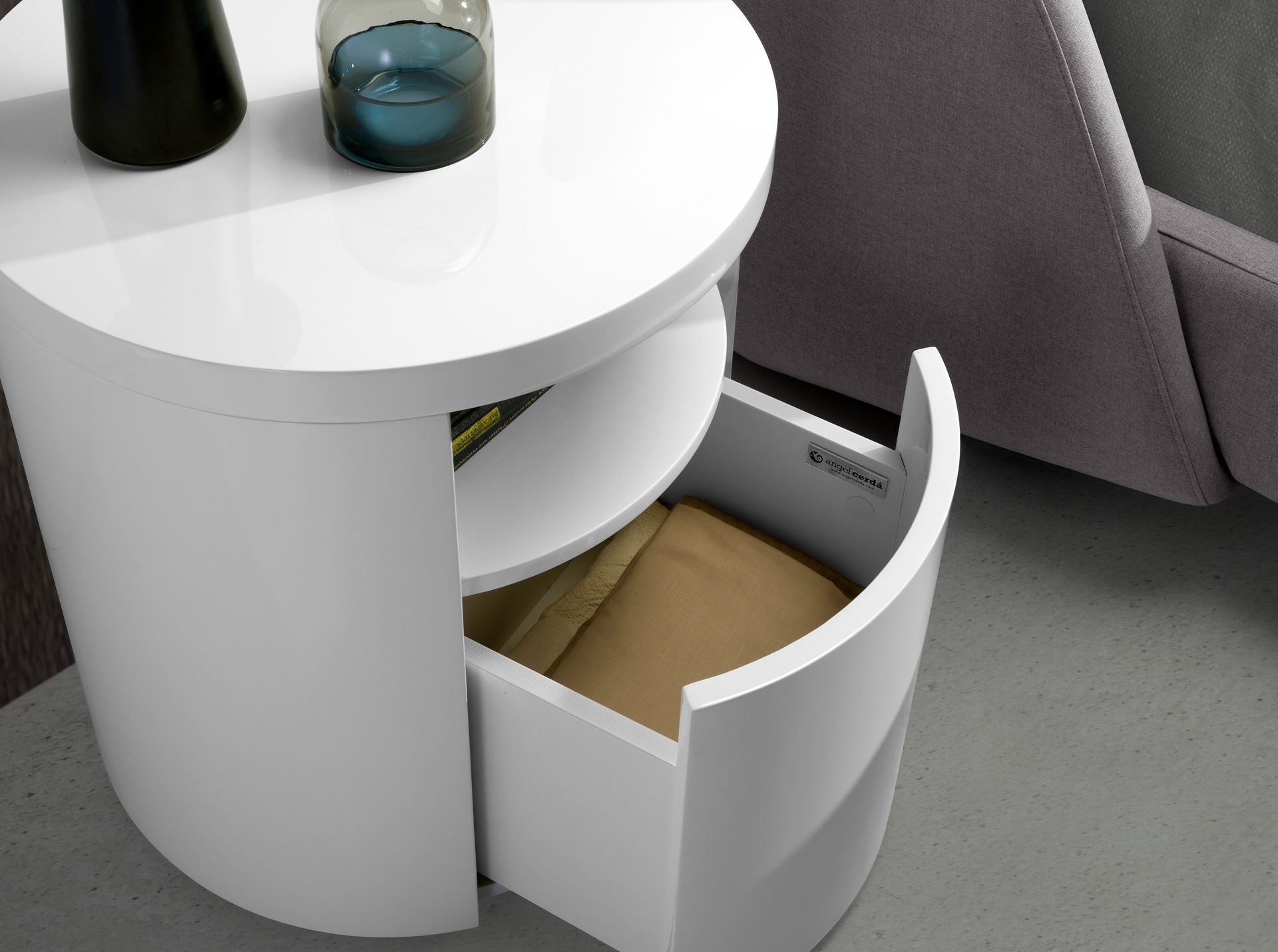 Bedside table white wood