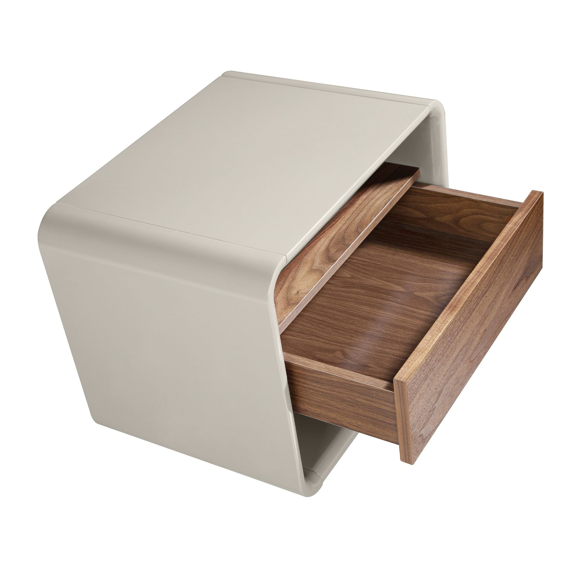 Bedside table walnut and grey wood