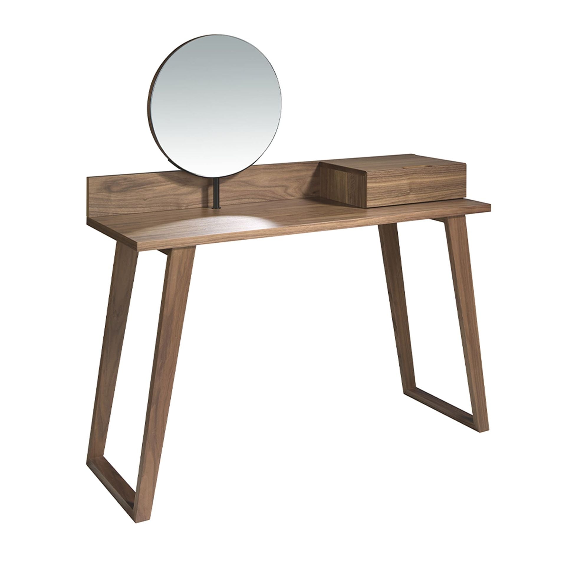 Walnut dressing table with mirror