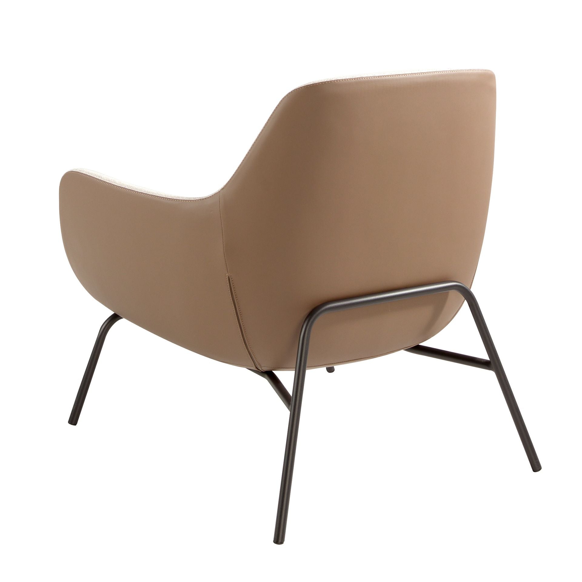 Cream Fabric and Leatherette Armchair