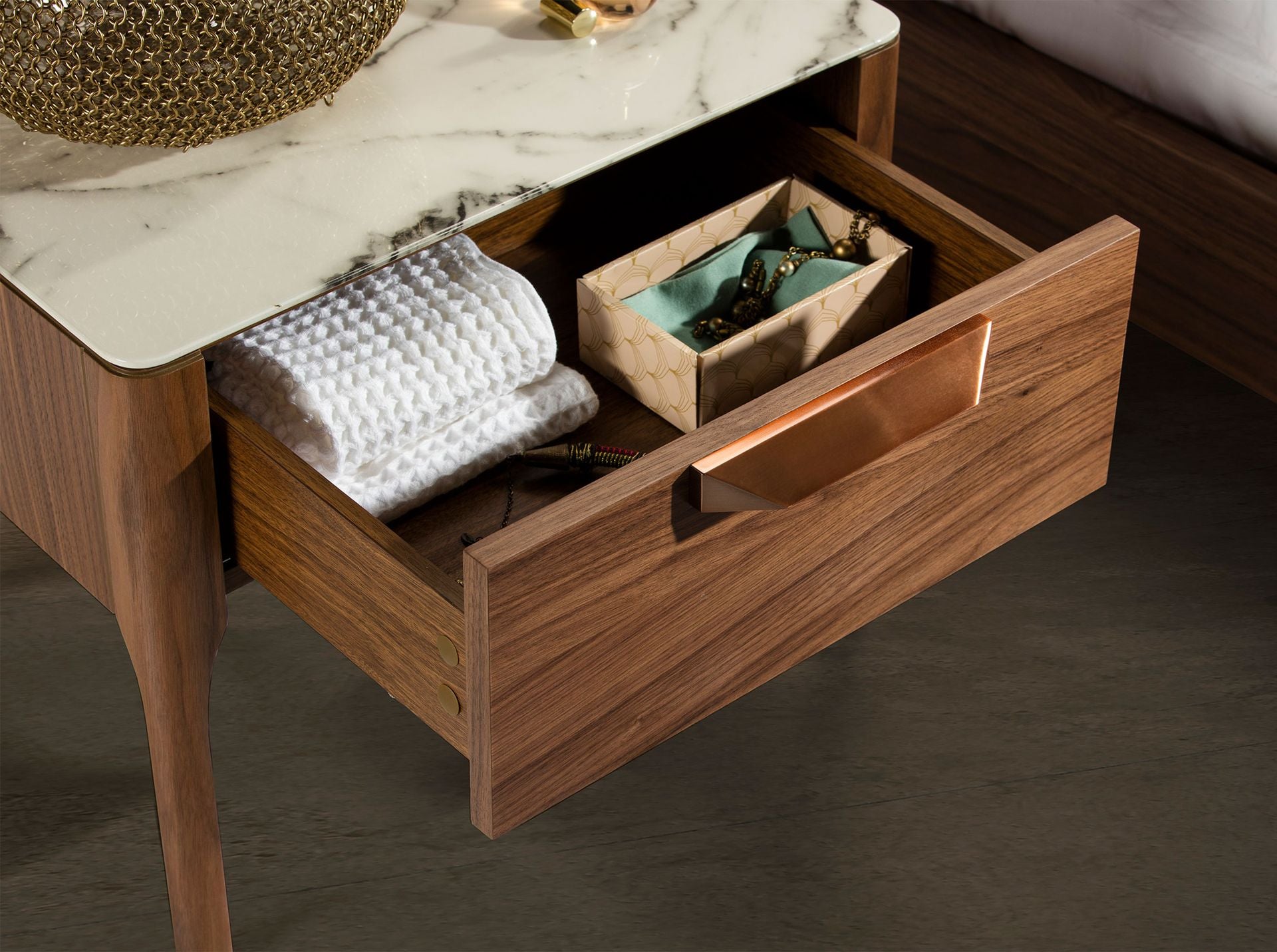 Walnut Bedside Table