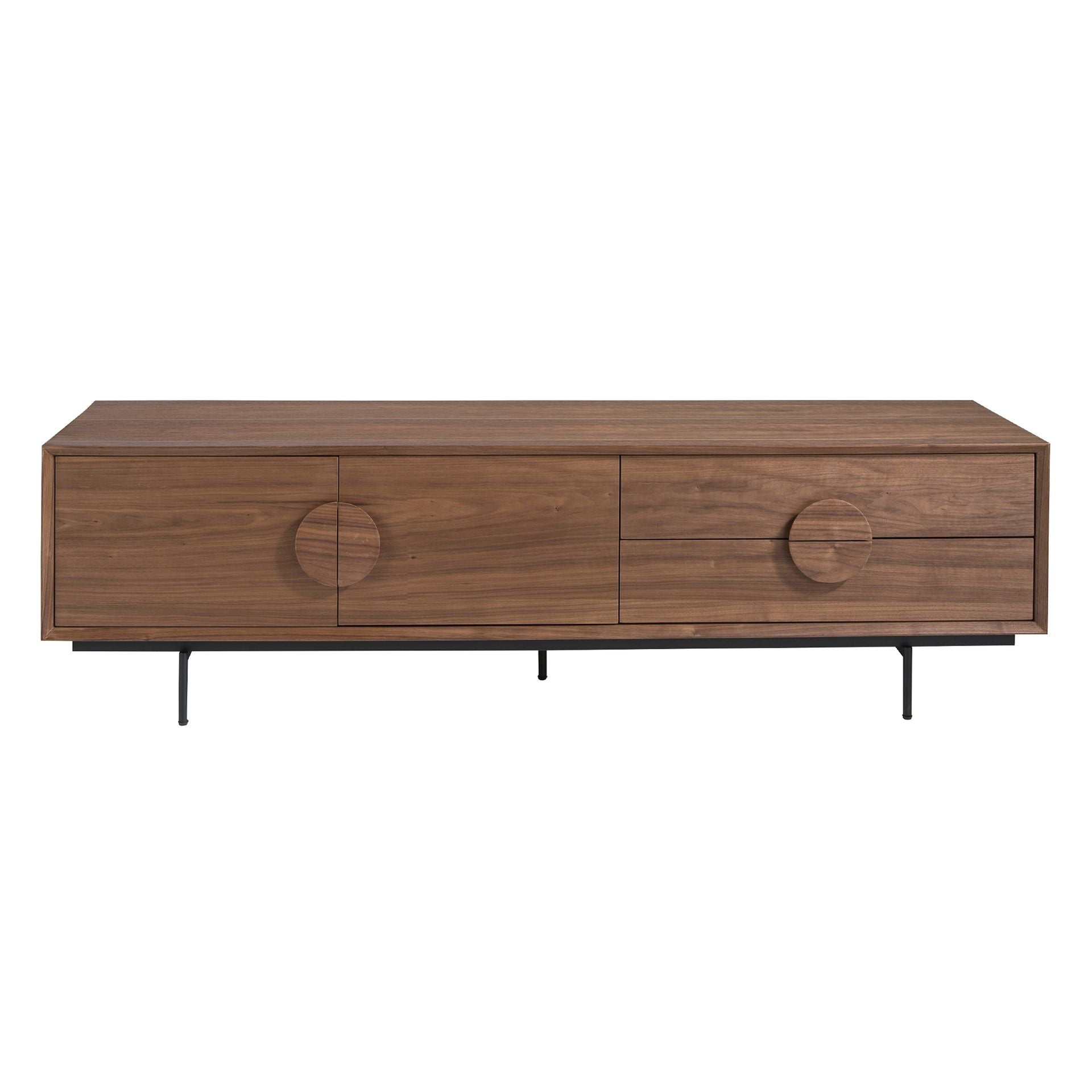 TV Stand walnut and black steel