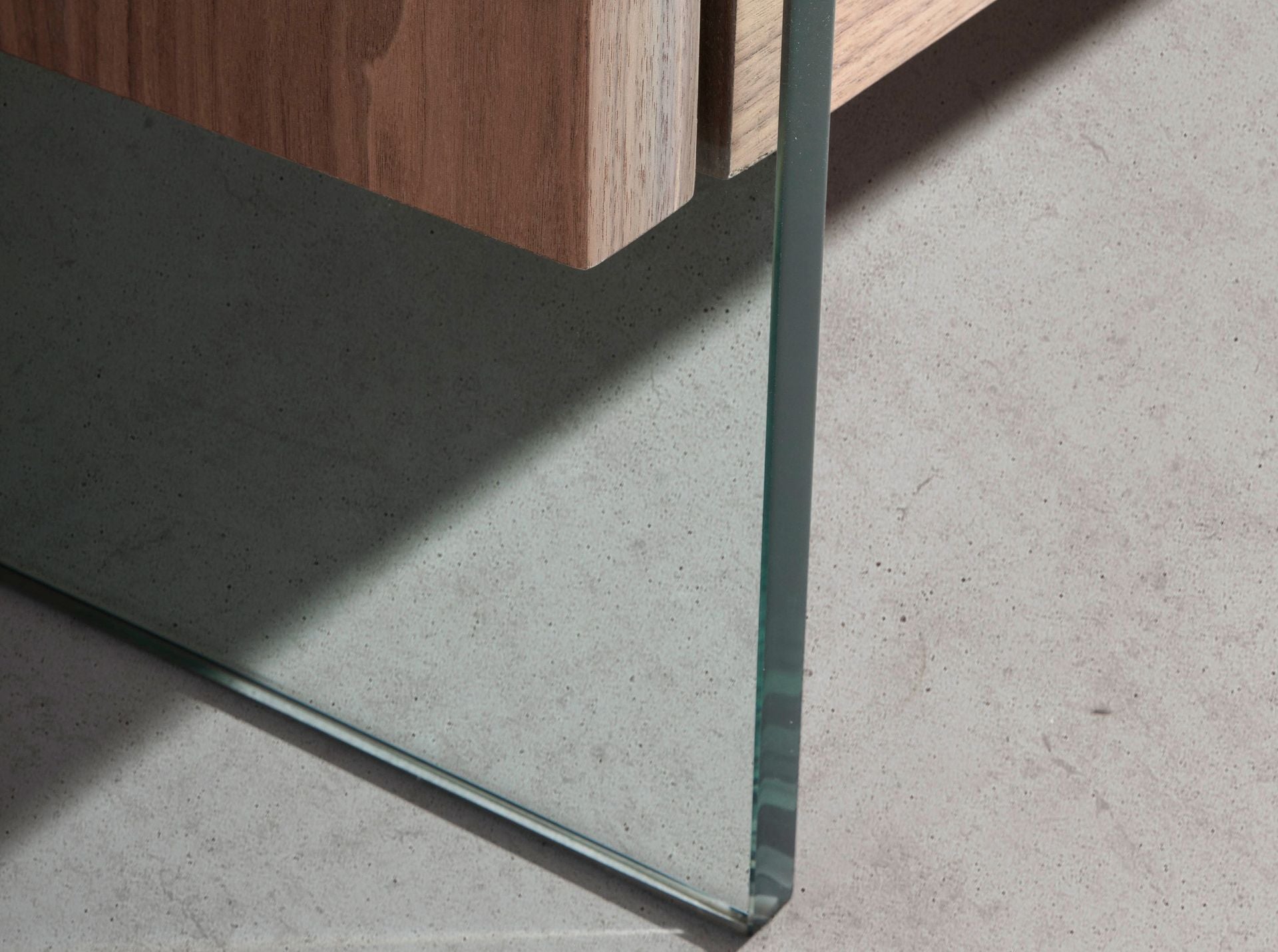 Walnut and tempered glass TV Stand