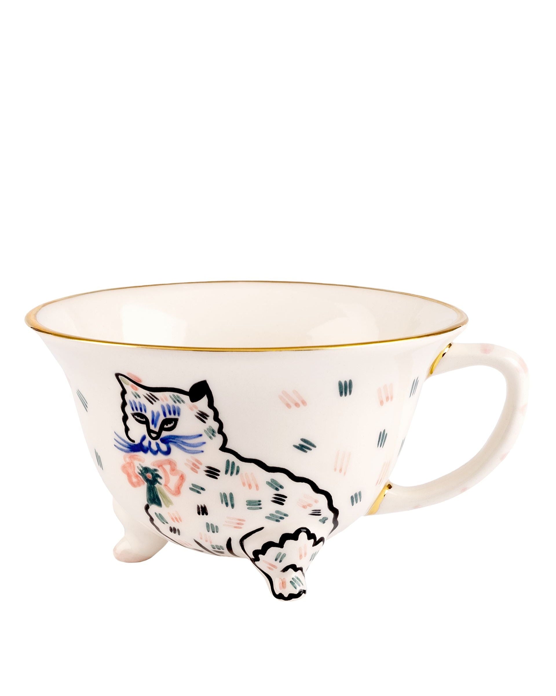Ceramic cup with a kitten