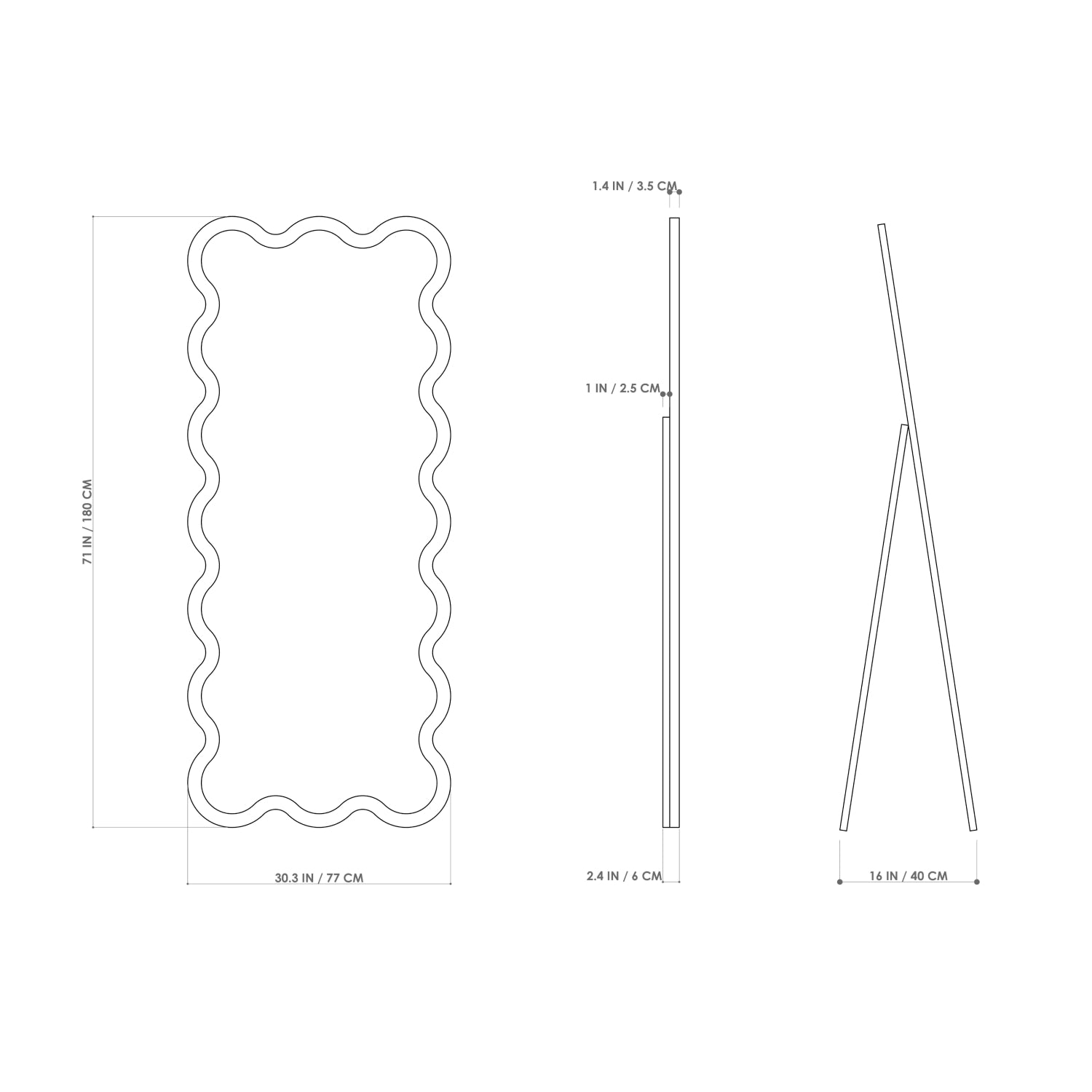 Hvyli Mirror 16 with Leg