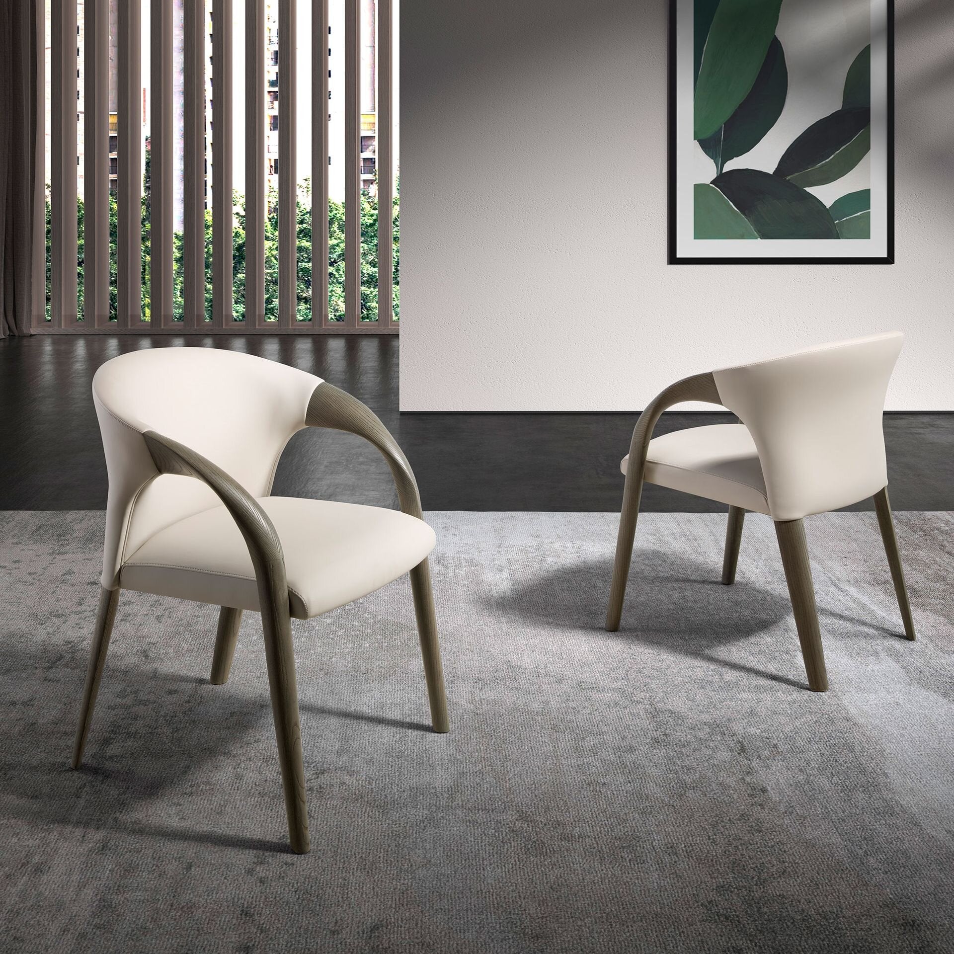 Cream Leatherette Chair