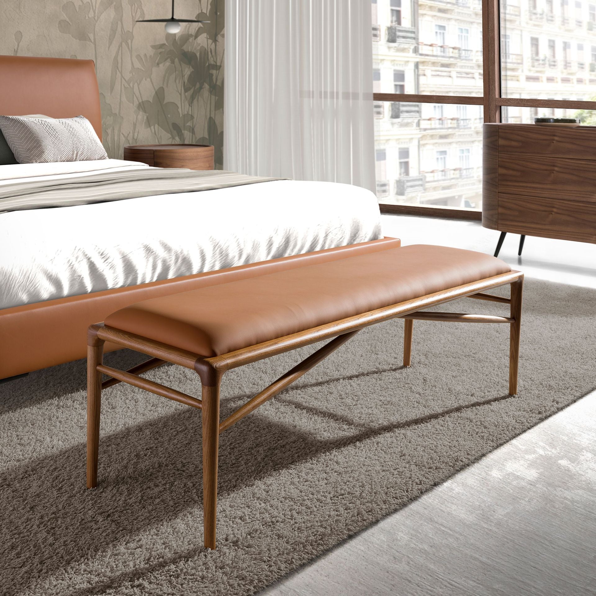 Brown Leatherette Stool