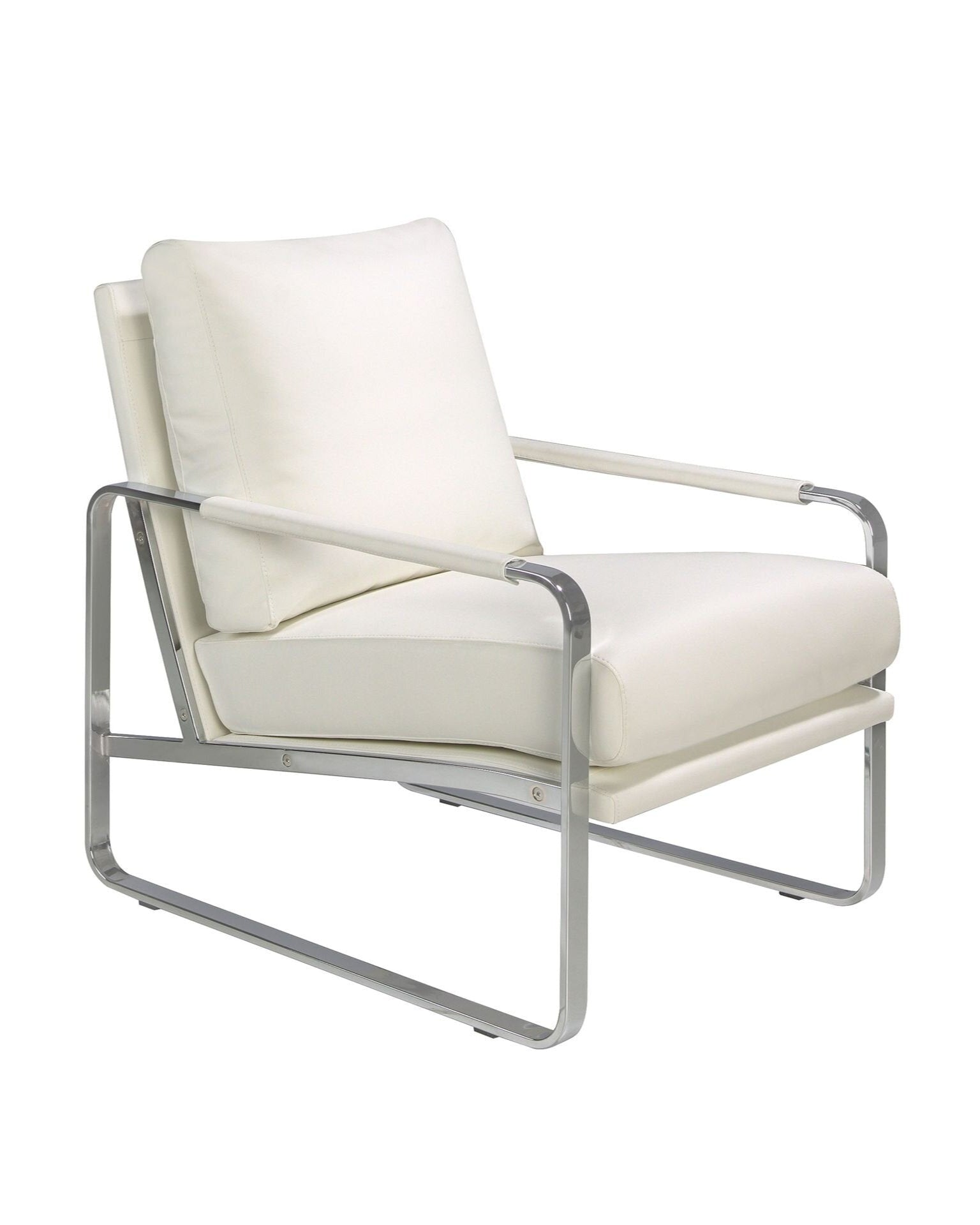White Leatherette Armchair