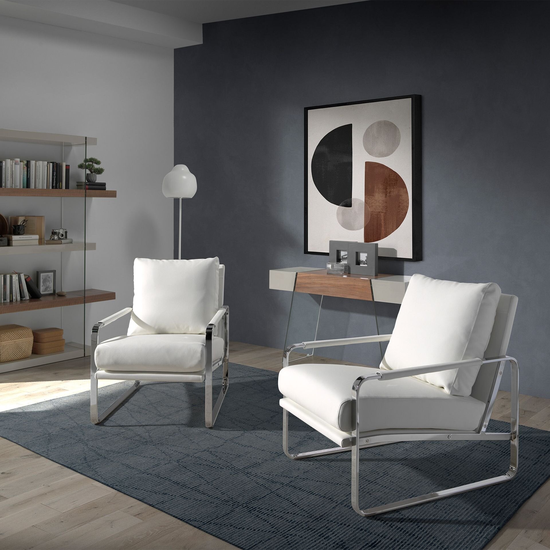 White Leatherette Armchair