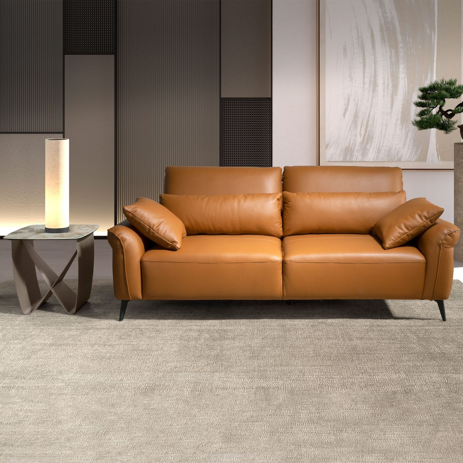 3 Seater Sofa Brown Leather