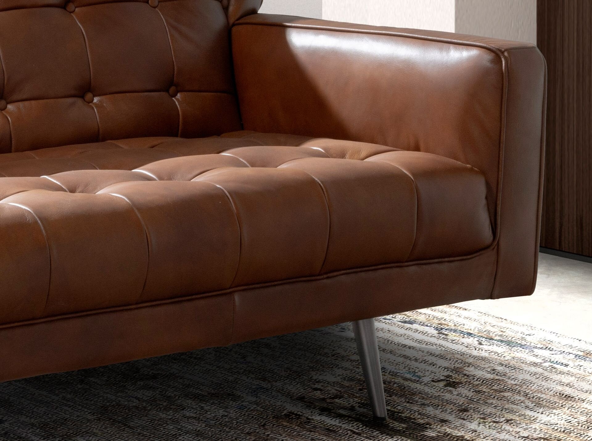 Chester 2 seater Sofa in Dark Brown Leather