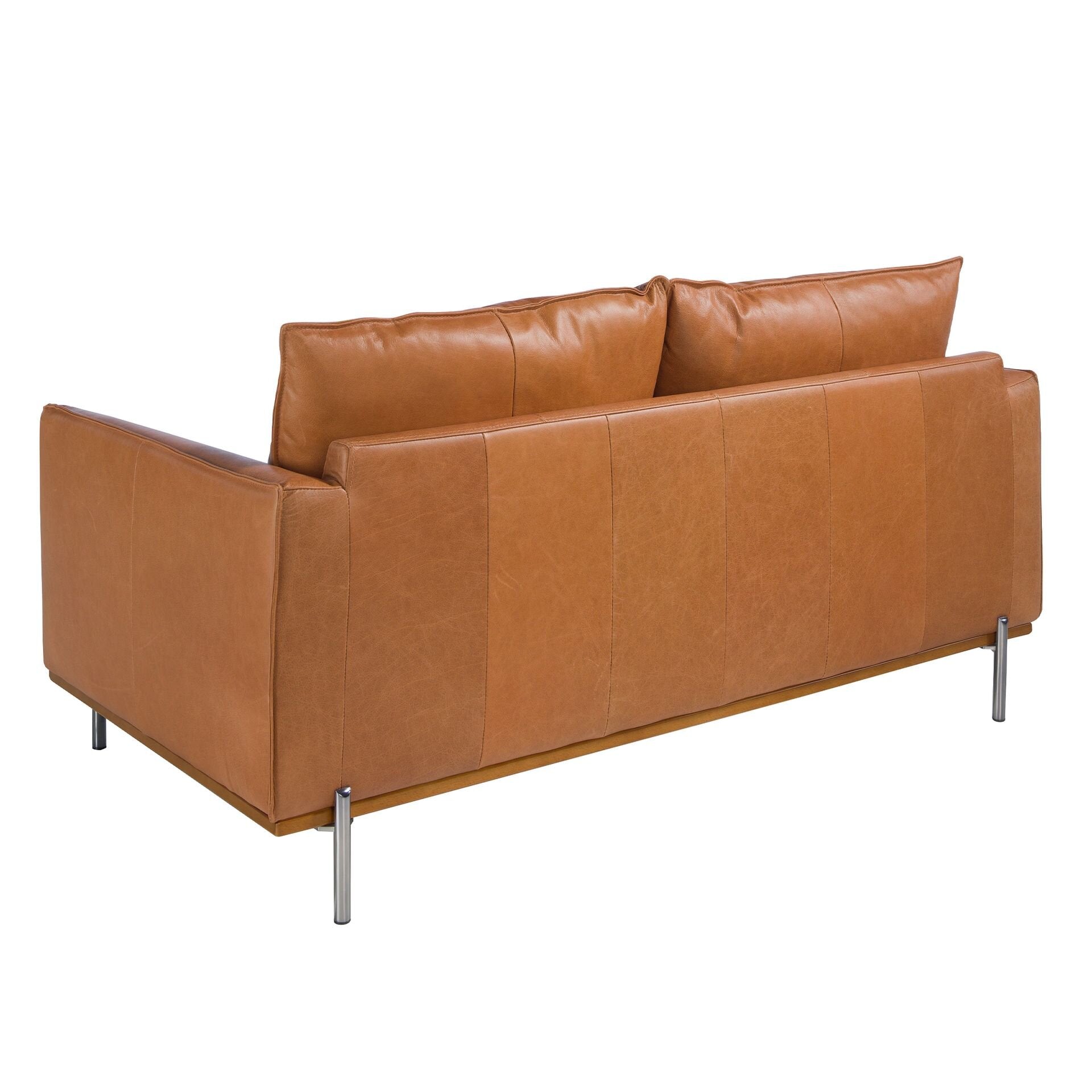 Brown Leather 2-seater Sofa