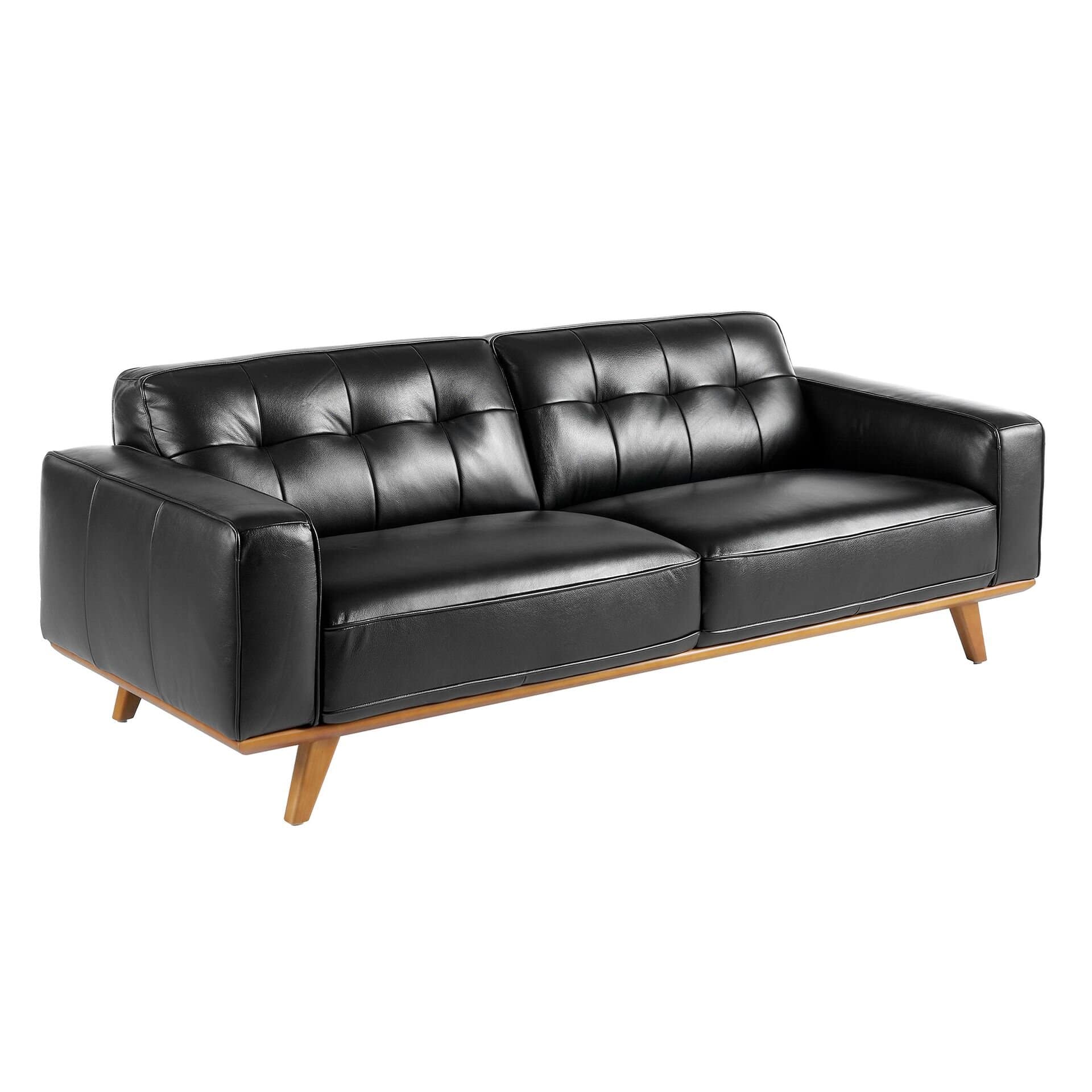 Chester 3 seater Sofa Black Leather