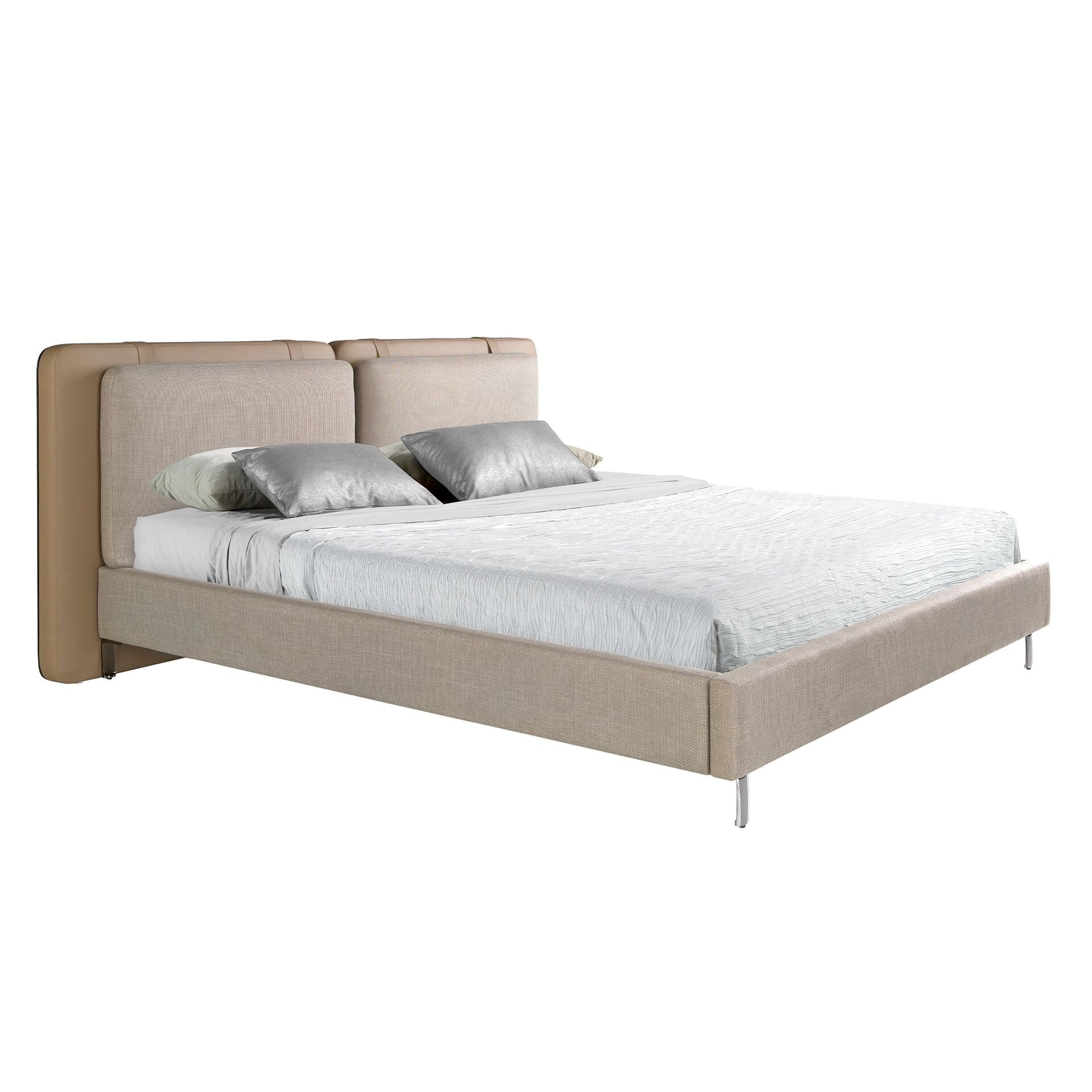 Mink Leatherette Fabric Grey Bed