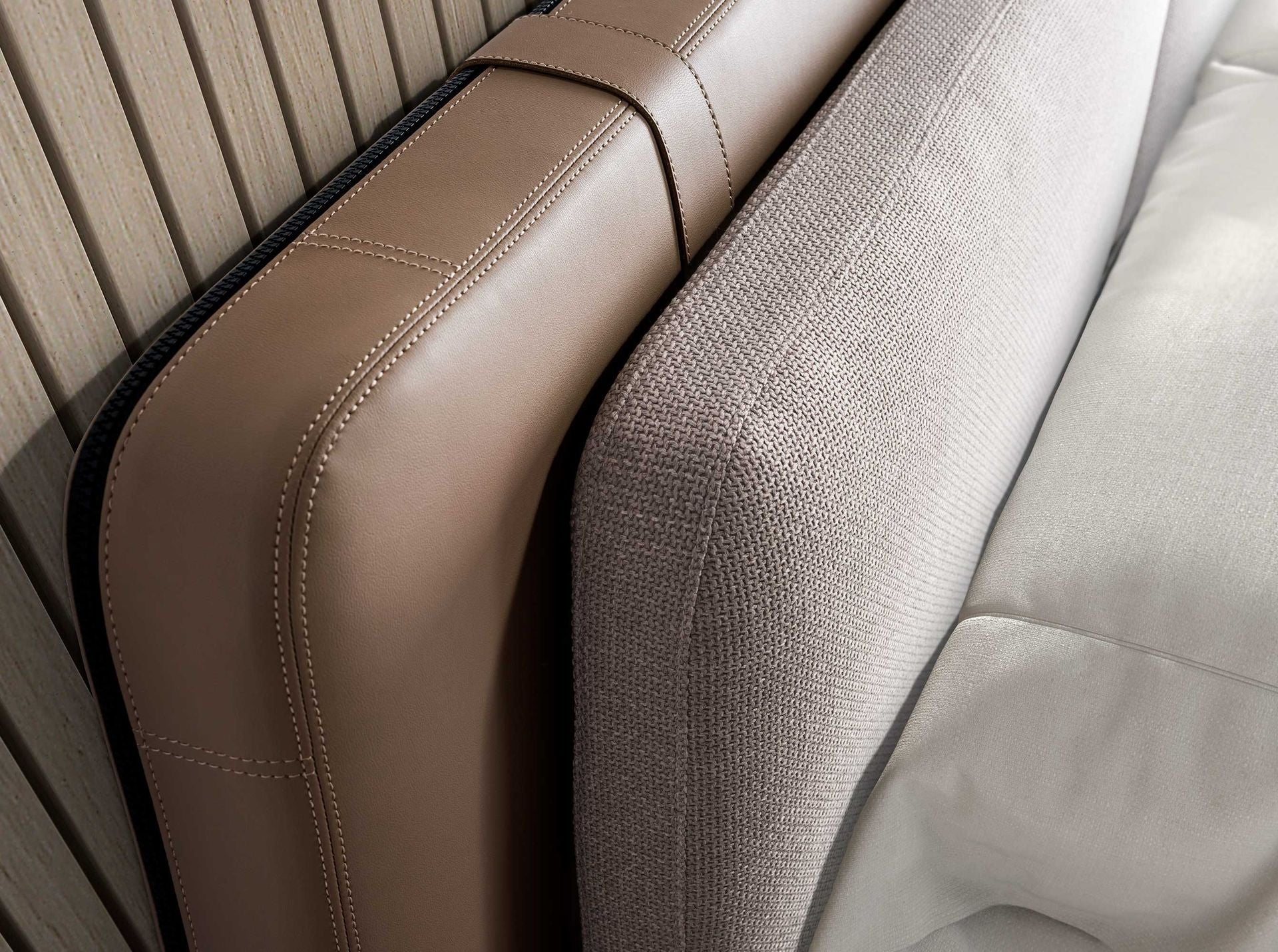 Mink Leatherette Fabric Grey Bed