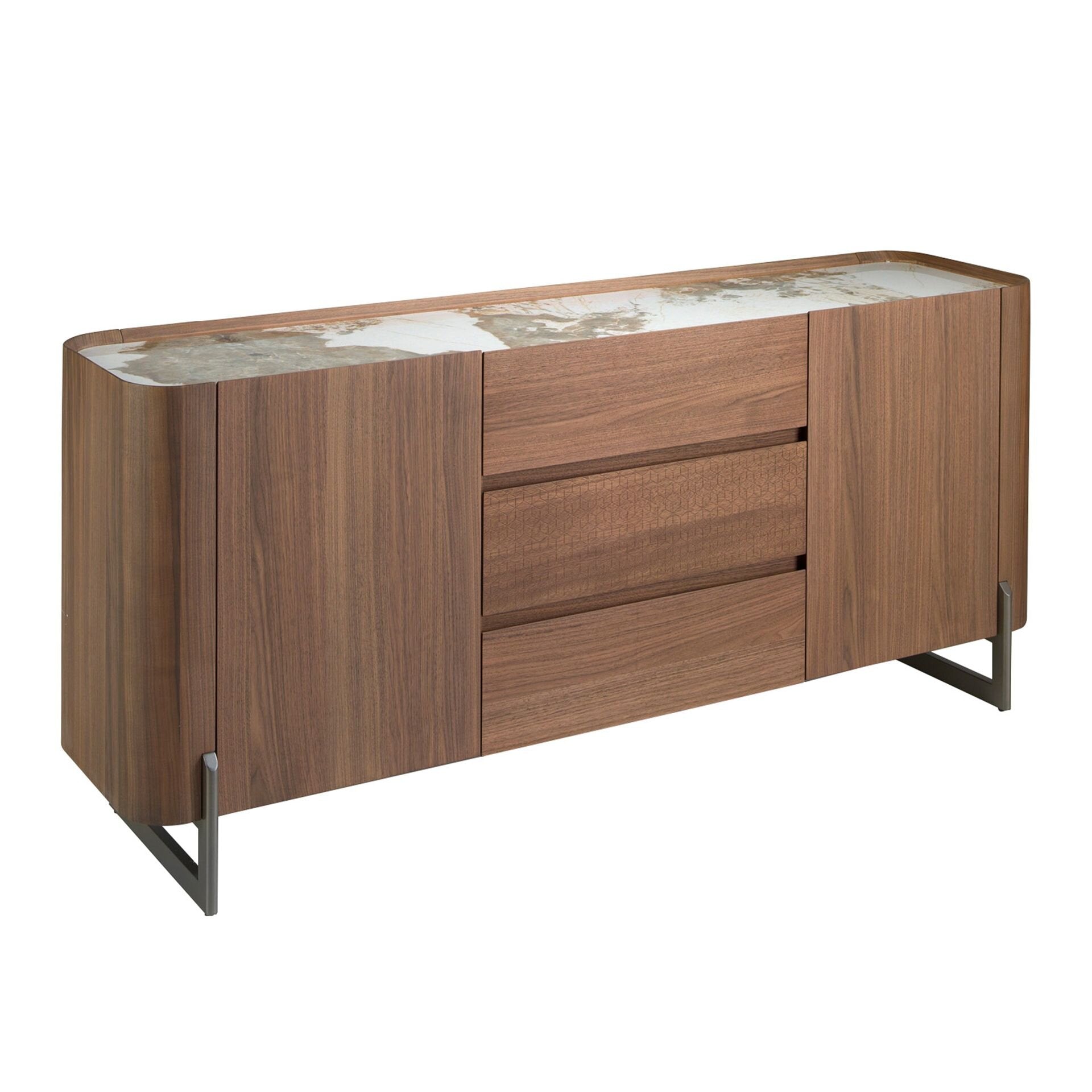Walnut Sideboard with porcelain marble top