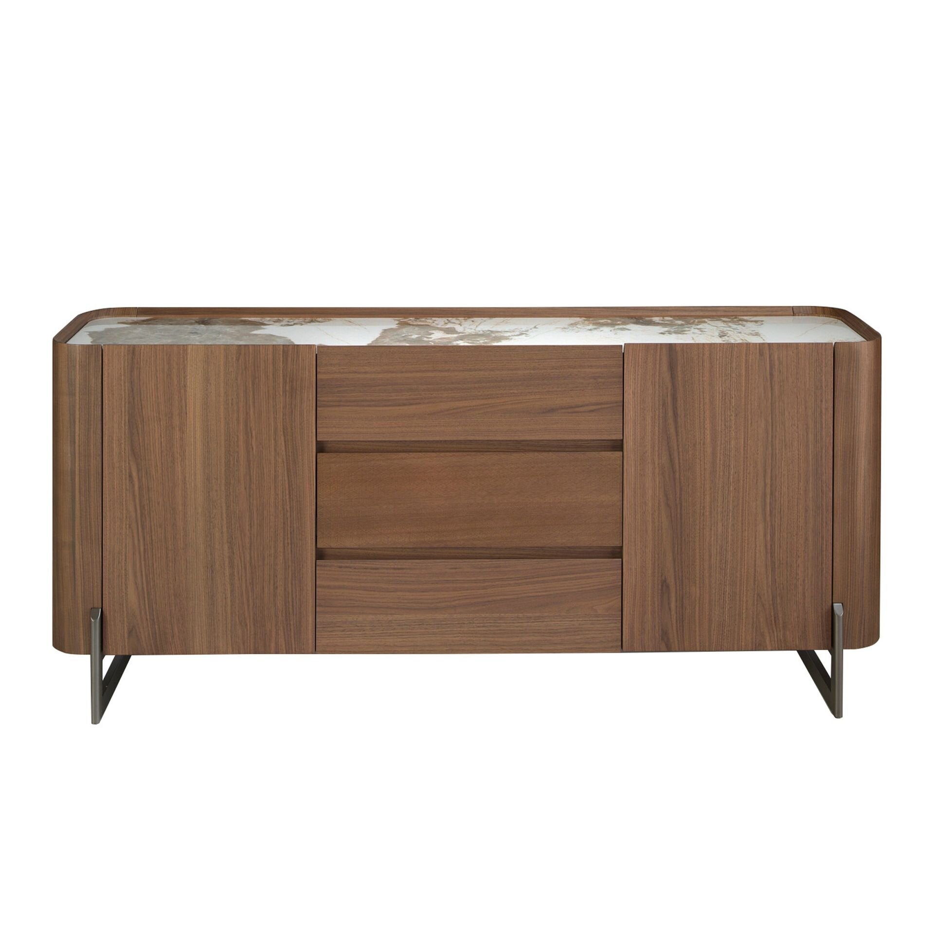 Walnut Sideboard with porcelain marble top