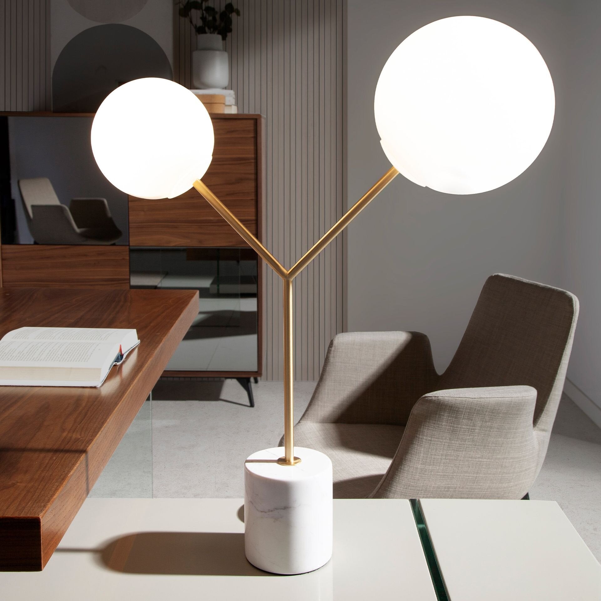 Table Lamp White Marble