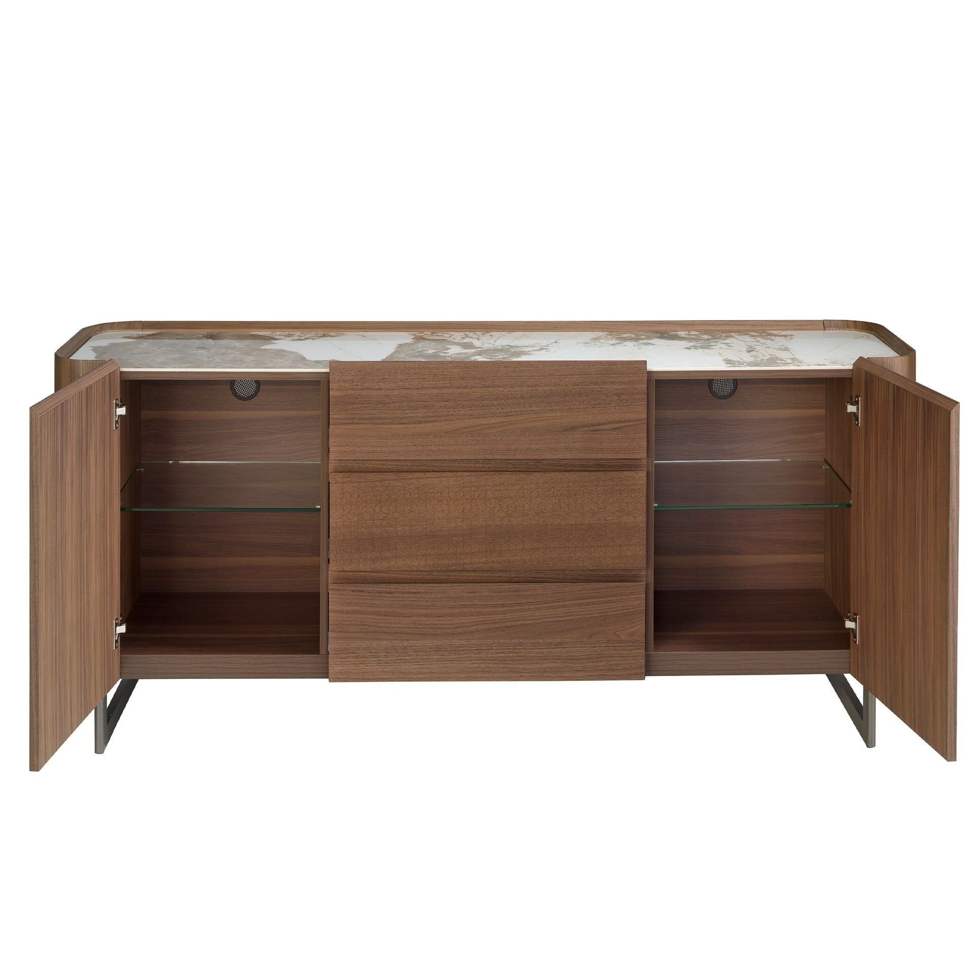 Walnut Sideboard with porcelain marble top