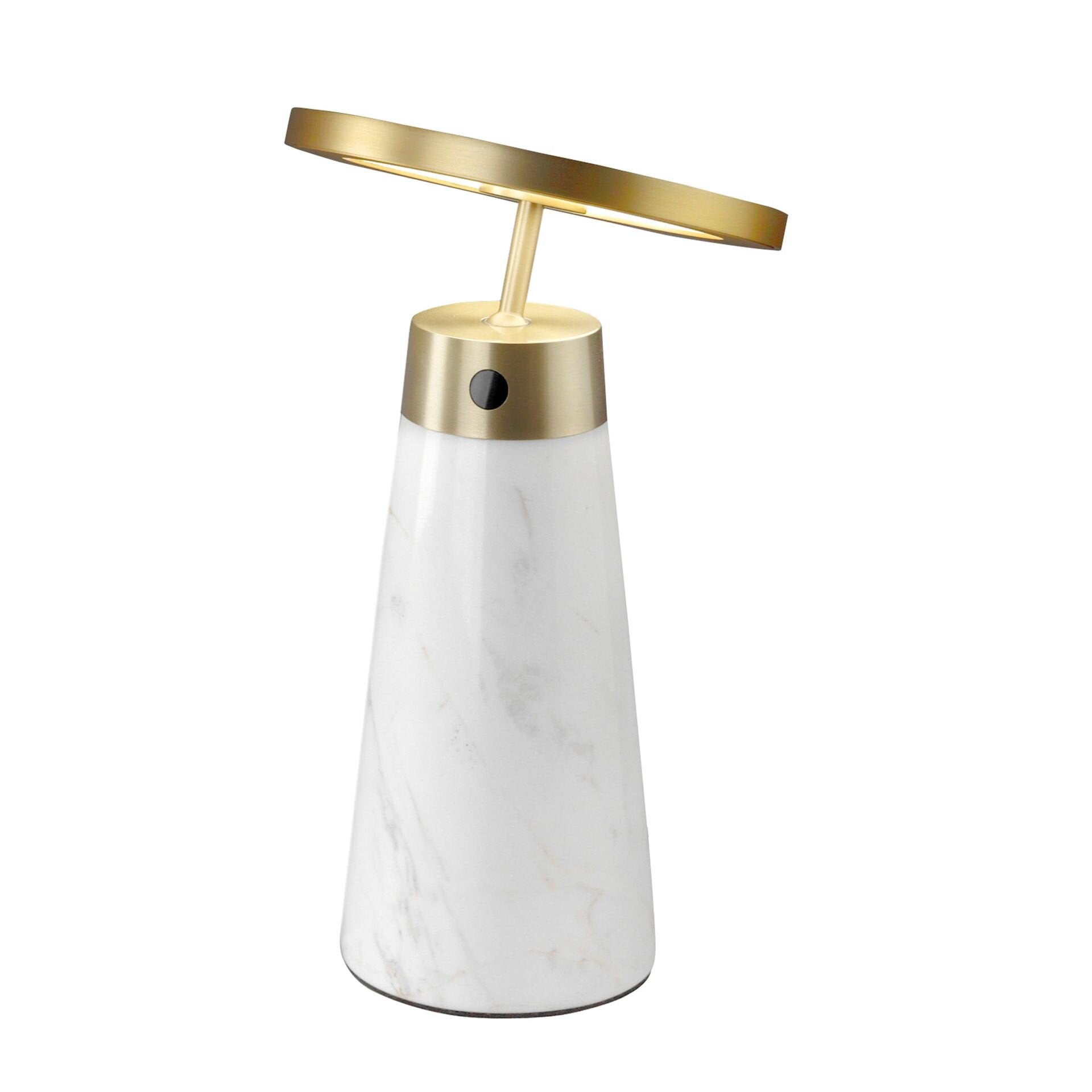 Table Lamp White Marble Golden Steel
