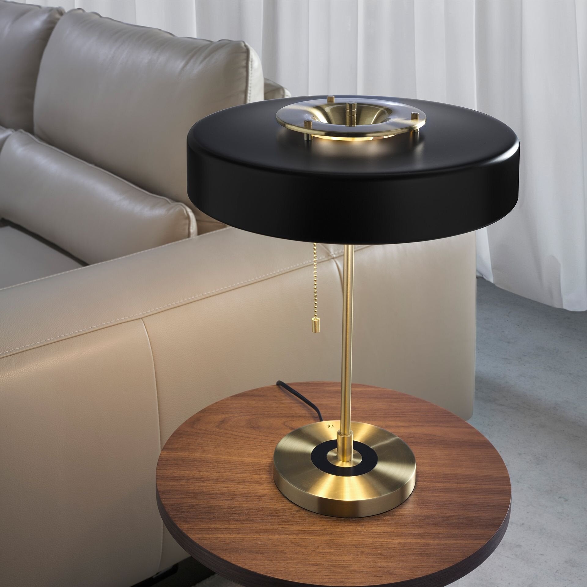 Table Lamp Gold Black Aluminium